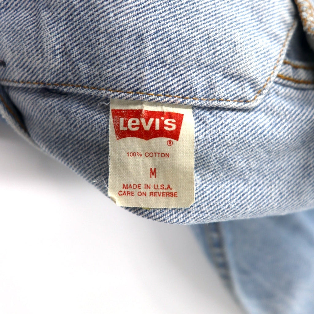 Giacca di jeans Levi's, anni '80, Made in USA, taglia M, colore blu, effetto "acid wash", cotone, small "e", bottone n. 810, modello 70507-0214