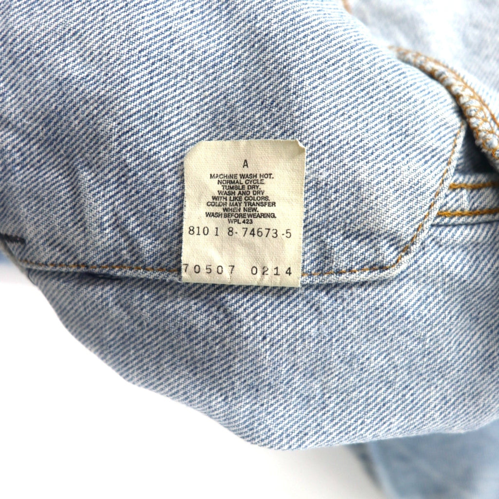 Giacca di jeans Levi's, anni '80, Made in USA, taglia M, colore blu, effetto "acid wash", cotone, small "e", bottone n. 810, modello 70507-0214