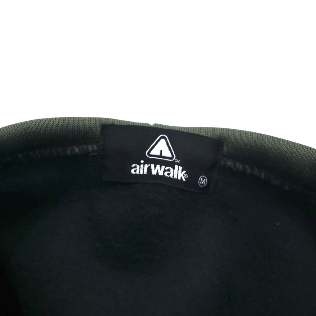 Felpa con cappuccio Airwalk anni '00, pullover, jersey, taglia M, nero, poliestere, interno felpato, coulisse