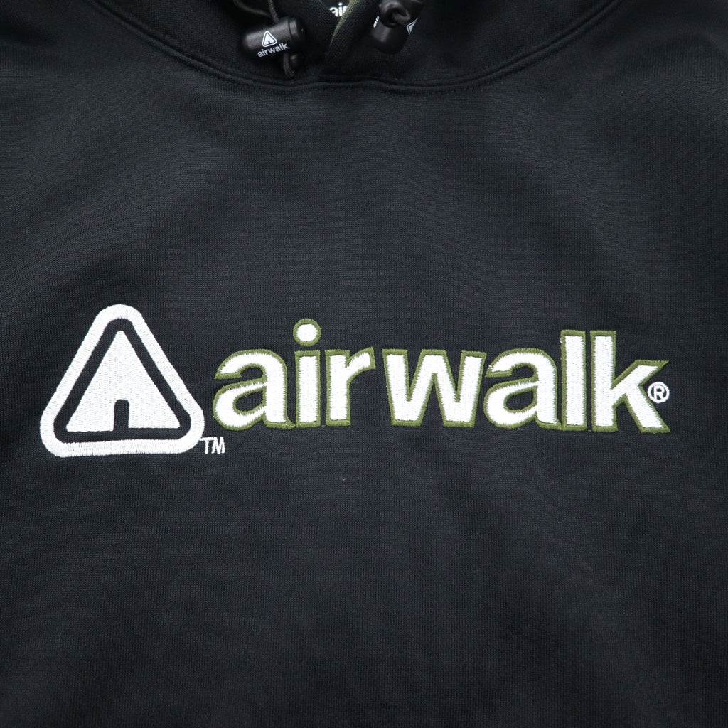 Felpa con cappuccio Airwalk anni '00, pullover, jersey, taglia M, nero, poliestere, interno felpato, coulisse