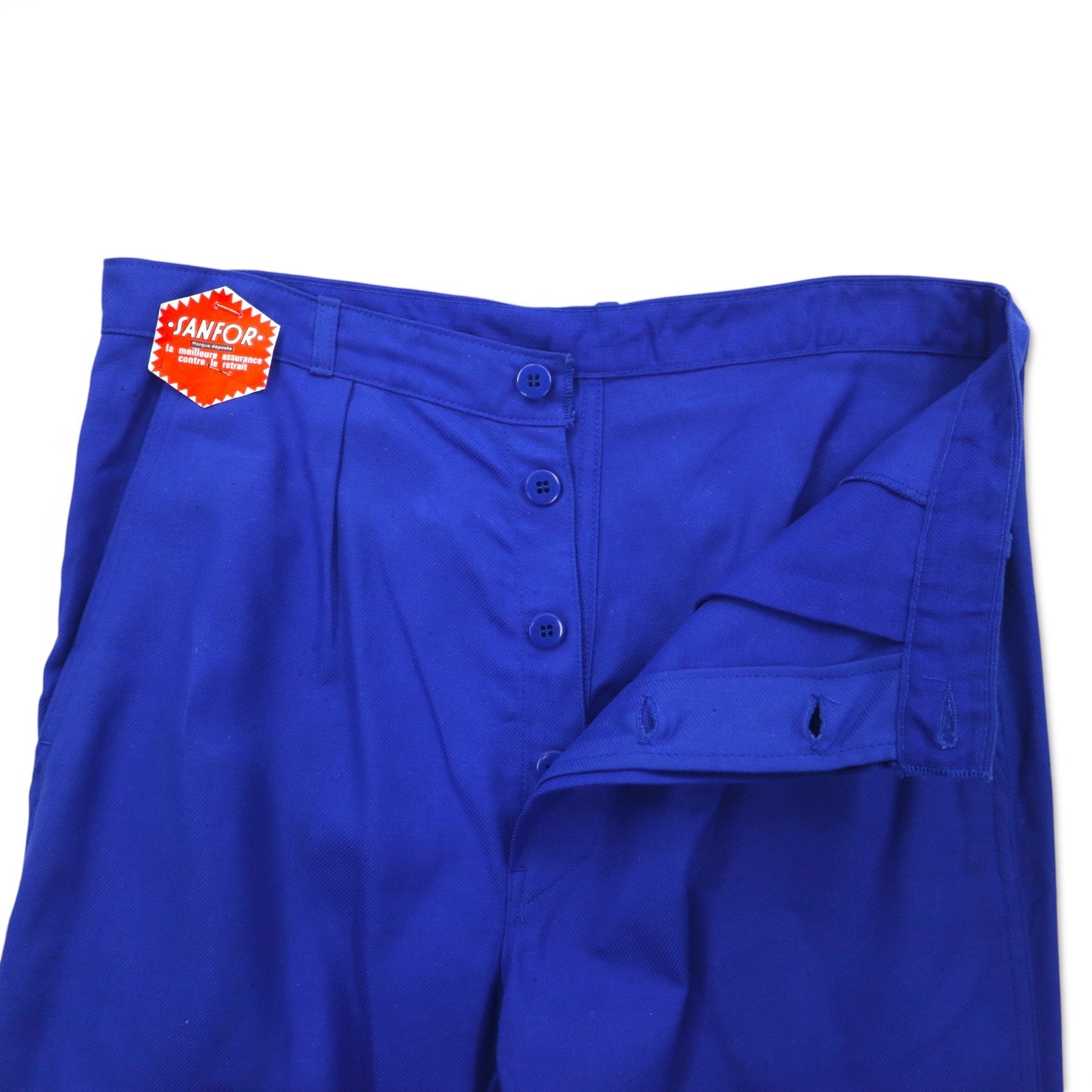 DEADSTOCK SANFOR French Work Pants Pantaloni Chino con Pinces da Lavoro Francese XL Blu Cotone Pieghe Centrali Deadstock Articolo Nuovo
