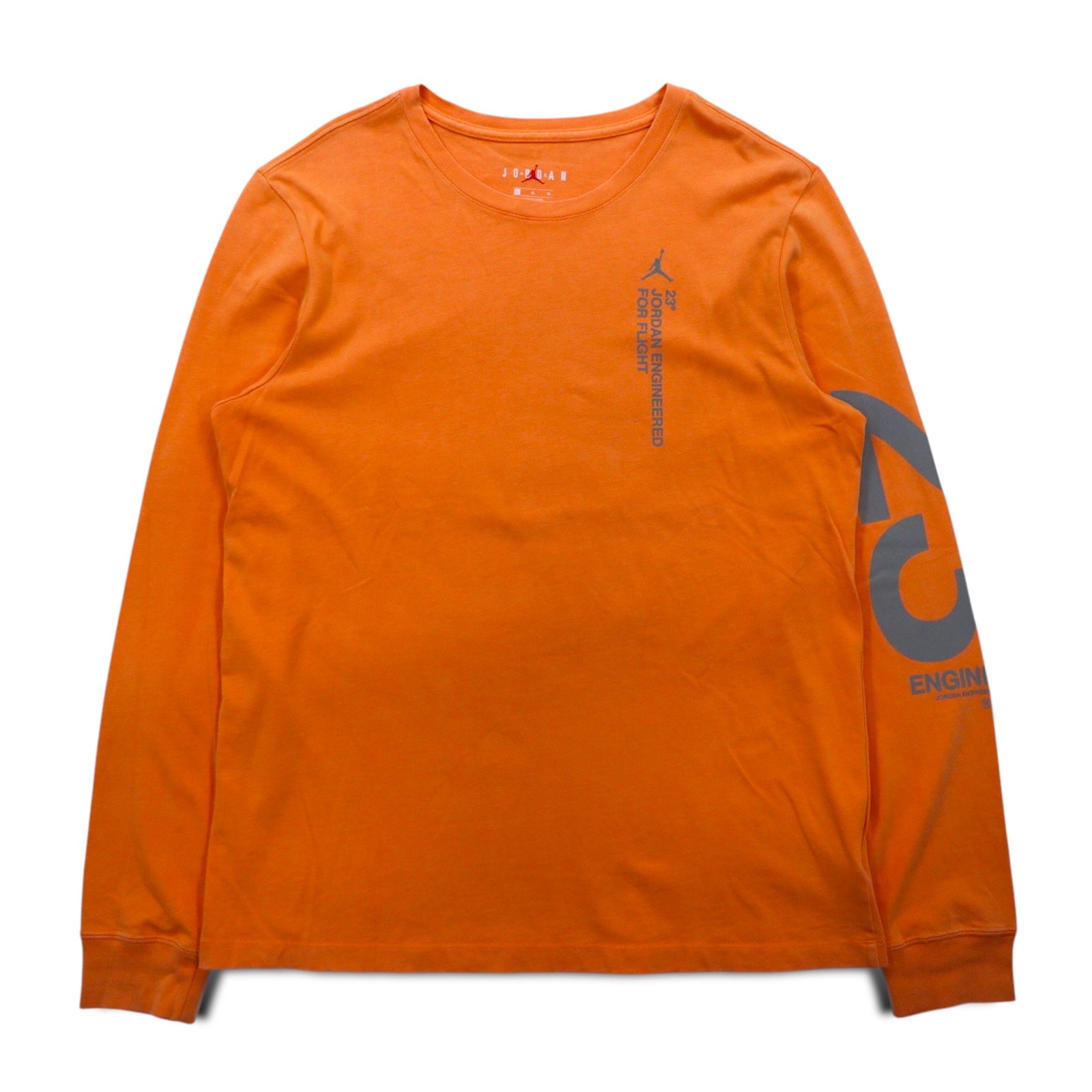 JORDAN BRAND ( NIKE ) T-shirt a maniche lunghe Long Sleeve Taglia L Arancione Numerazione Stampa riflettente BQ5533-850