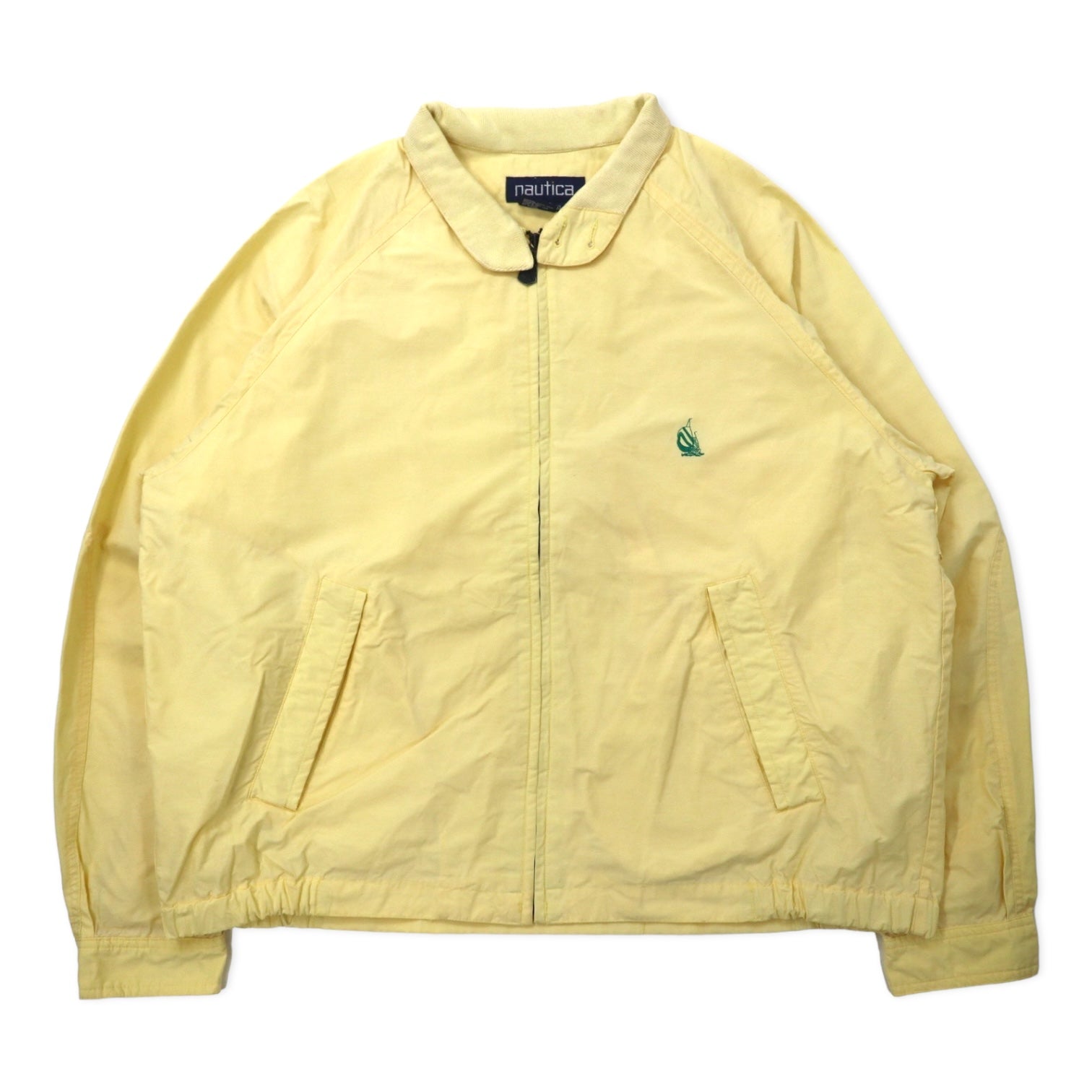 nautica Anni '90 Giacca Harrington XL Gialla Cotone con logo ricamato