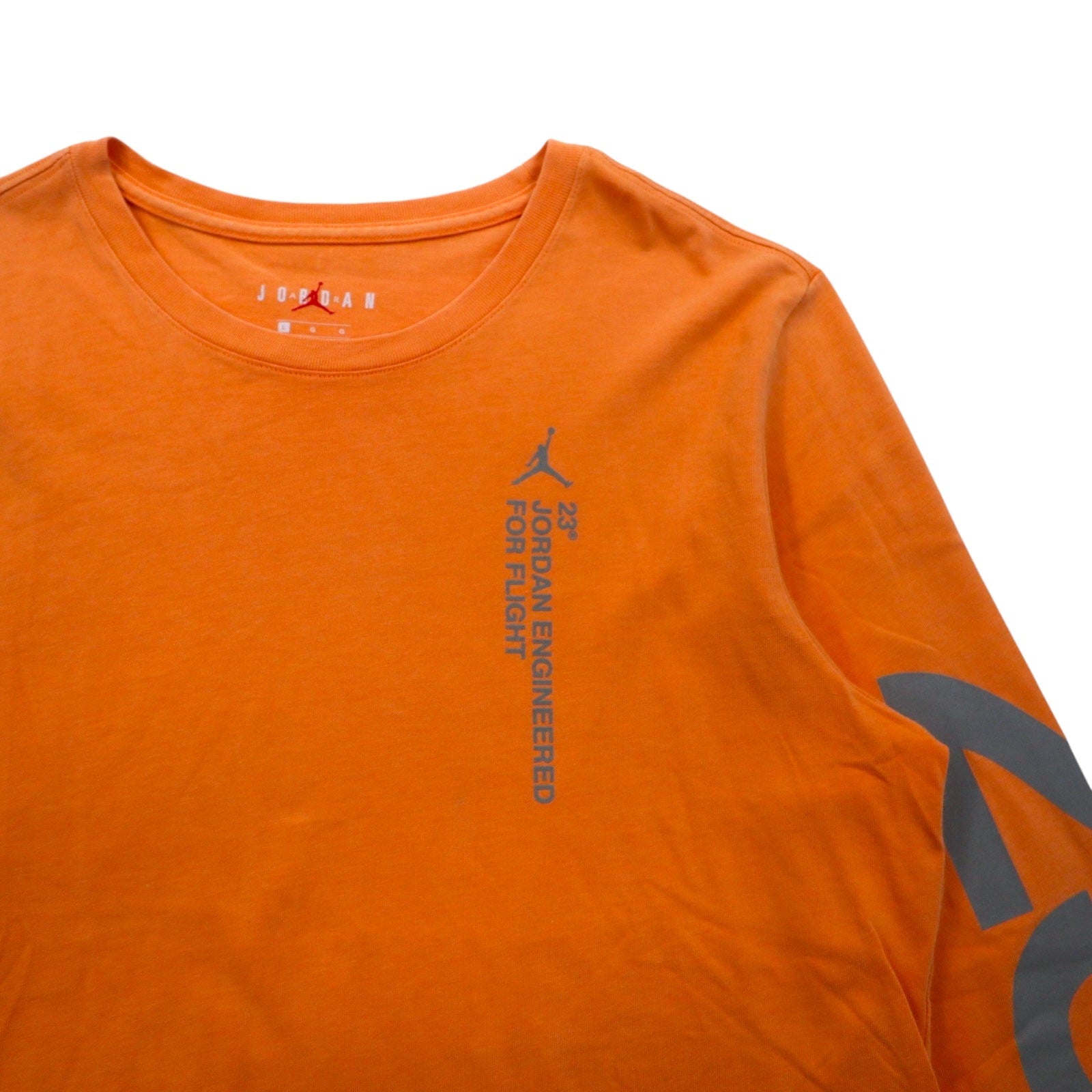 JORDAN BRAND ( NIKE ) T-shirt a maniche lunghe Long Sleeve Taglia L Arancione Numerazione Stampa riflettente BQ5533-850