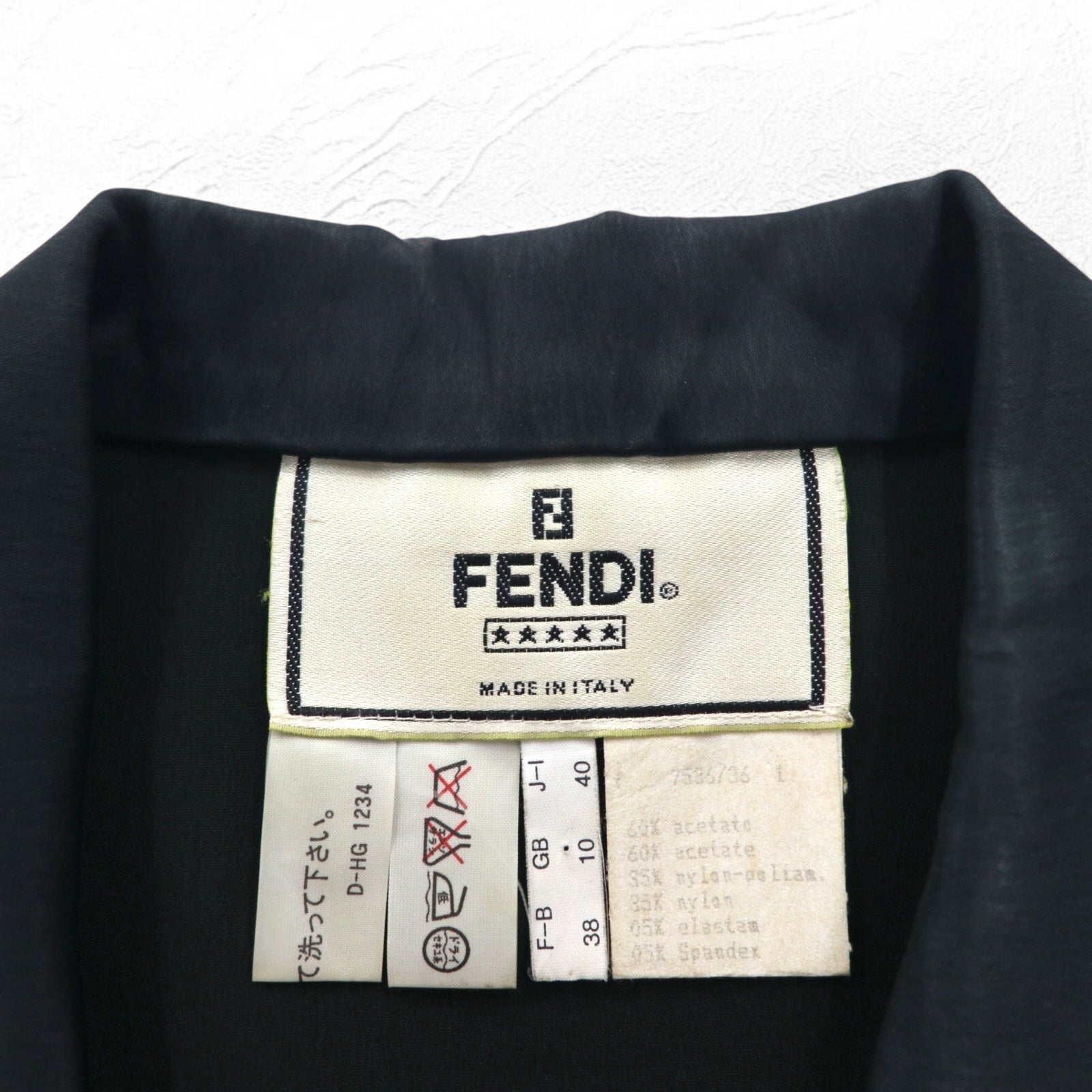 FENDI イタリア製 ノースリーブ コート ロング ジレ ワンピース M ブラック アセテート