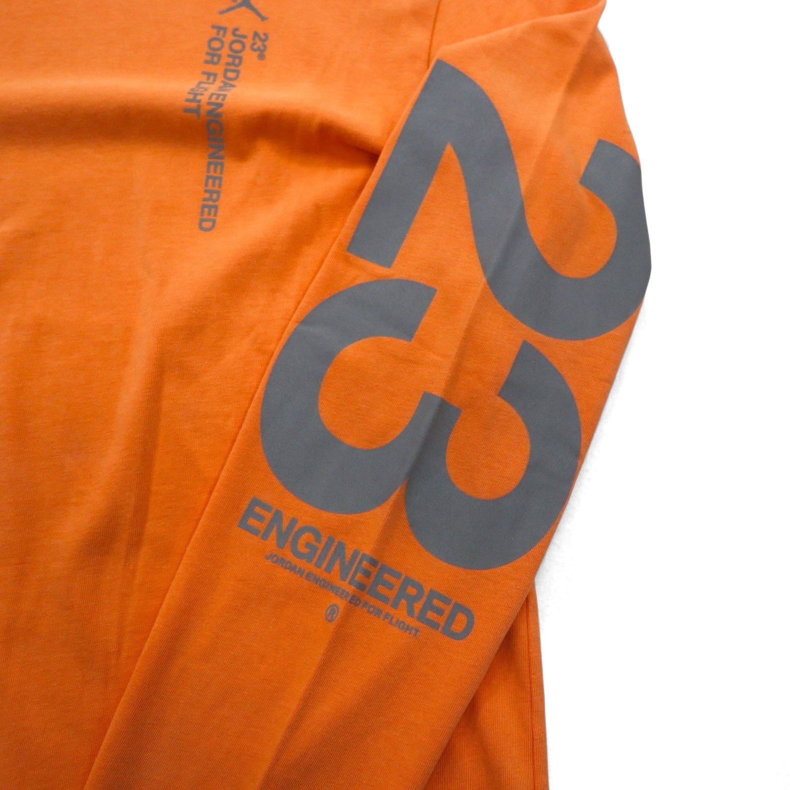 JORDAN BRAND ( NIKE ) T-shirt a maniche lunghe Long Sleeve Taglia L Arancione Numerazione Stampa riflettente BQ5533-850
