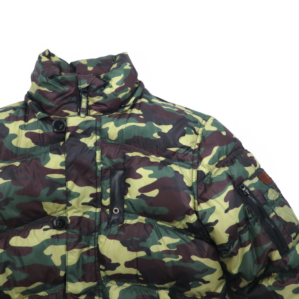 HILFIGER DENIM Piumino mimetico M cachi poliestere cappuccio removibile