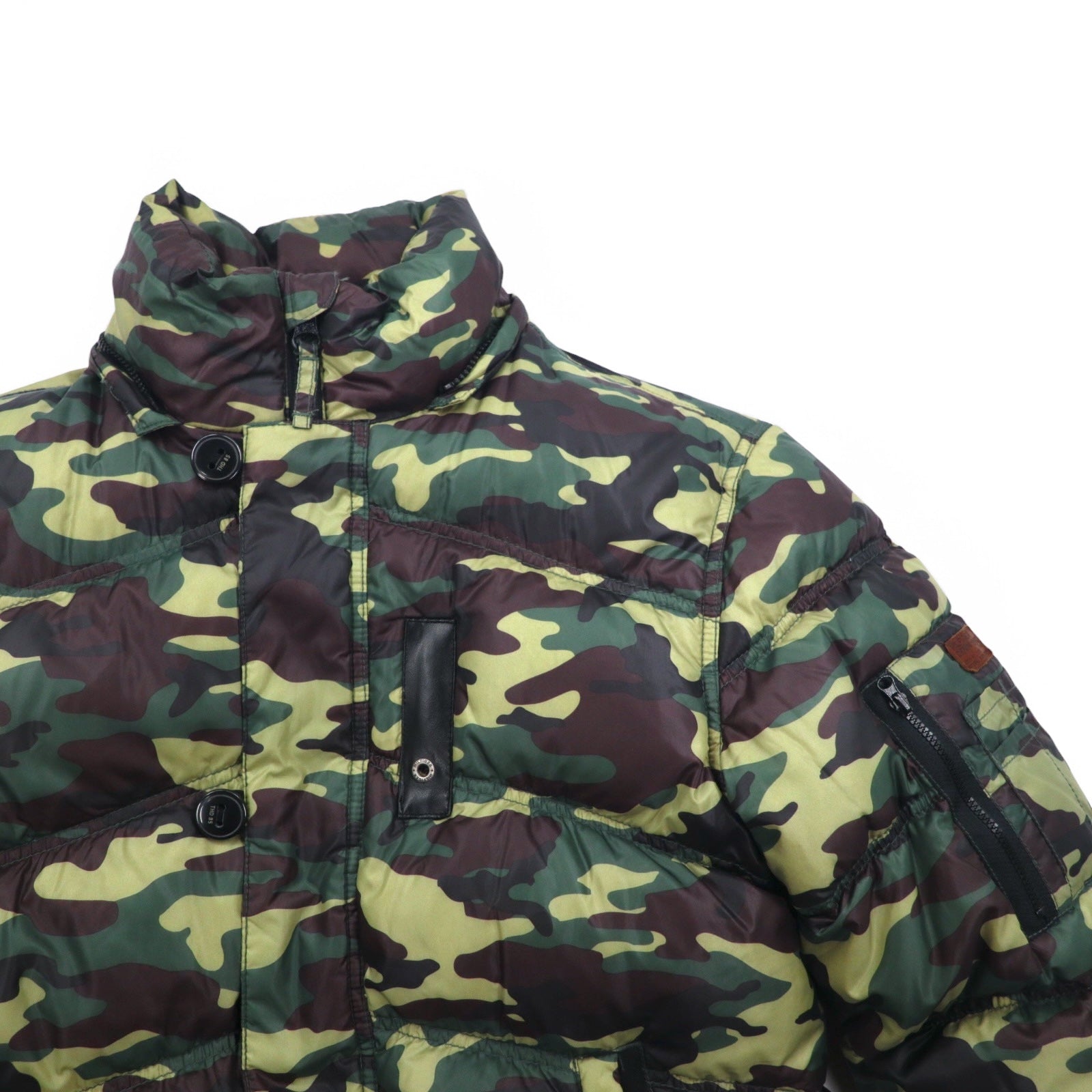 HILFIGER DENIM Piumino mimetico M cachi poliestere cappuccio removibile