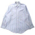 THE MEN'S STORE AT SEARS 90年代 オックスフォード ボタンダウンシャツ 16 1/2 ブルー ストライプ ポリエステル コットン SINGLE NEEDLE TAILORING