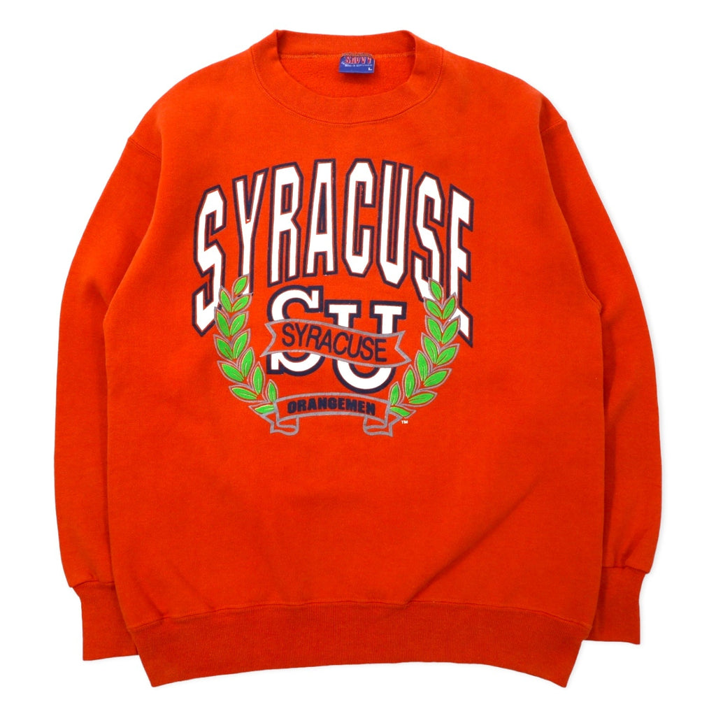 SAVVY by TRAU & LOEVNER USA Felpa girocollo stampata college taglia L, arancione, cotone, SYRACUSE
