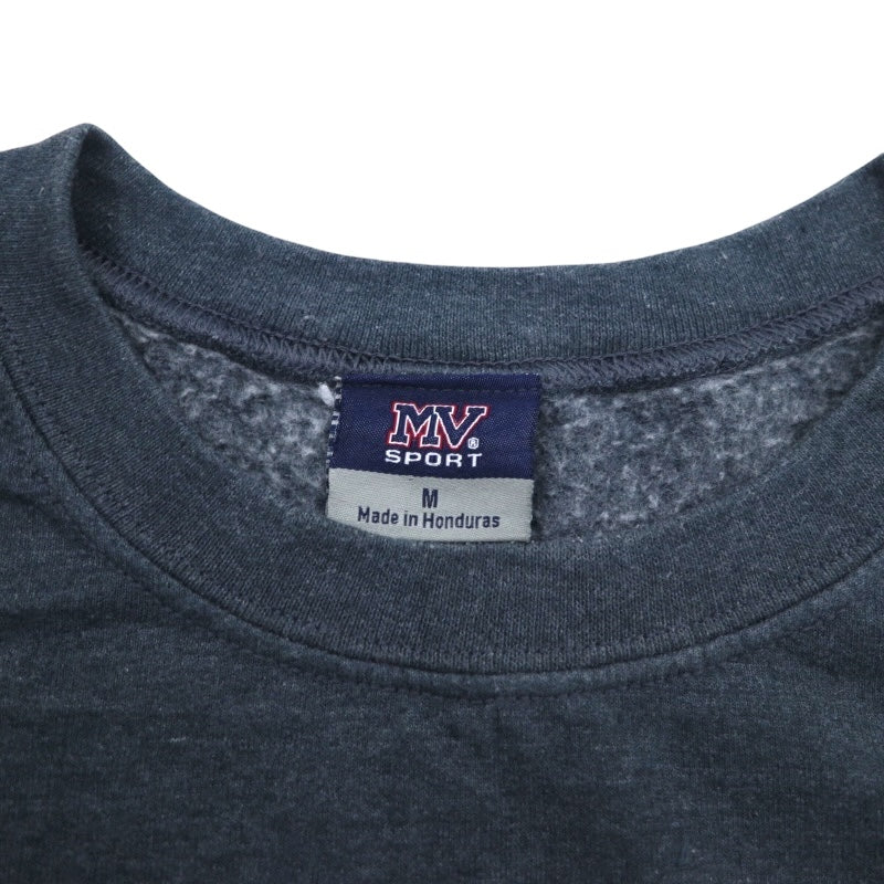 MV SPORT anni '90 felpa con stampa college M grigio cotone felpato FONTBONNE
