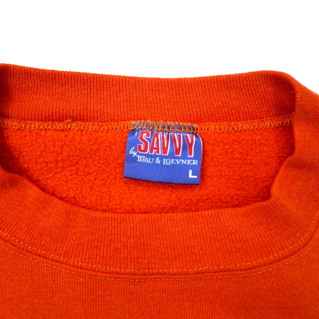 SAVVY by TRAU & LOEVNER USA Felpa girocollo stampata college taglia L, arancione, cotone, SYRACUSE