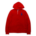 Polo by Ralph Lauren Felpa con cappuccio a mezza abbottonatura con ricamo Big Pony, taglia S, rosso, cotone piqué