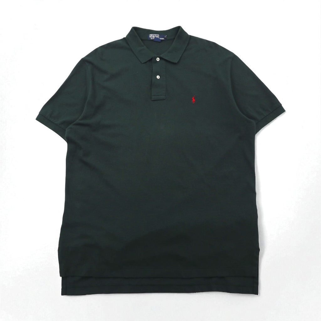 Polo by Ralph Lauren 90年代 ポロシャツ XL グリーン コットン 鹿の子 スモールポニー刺繍