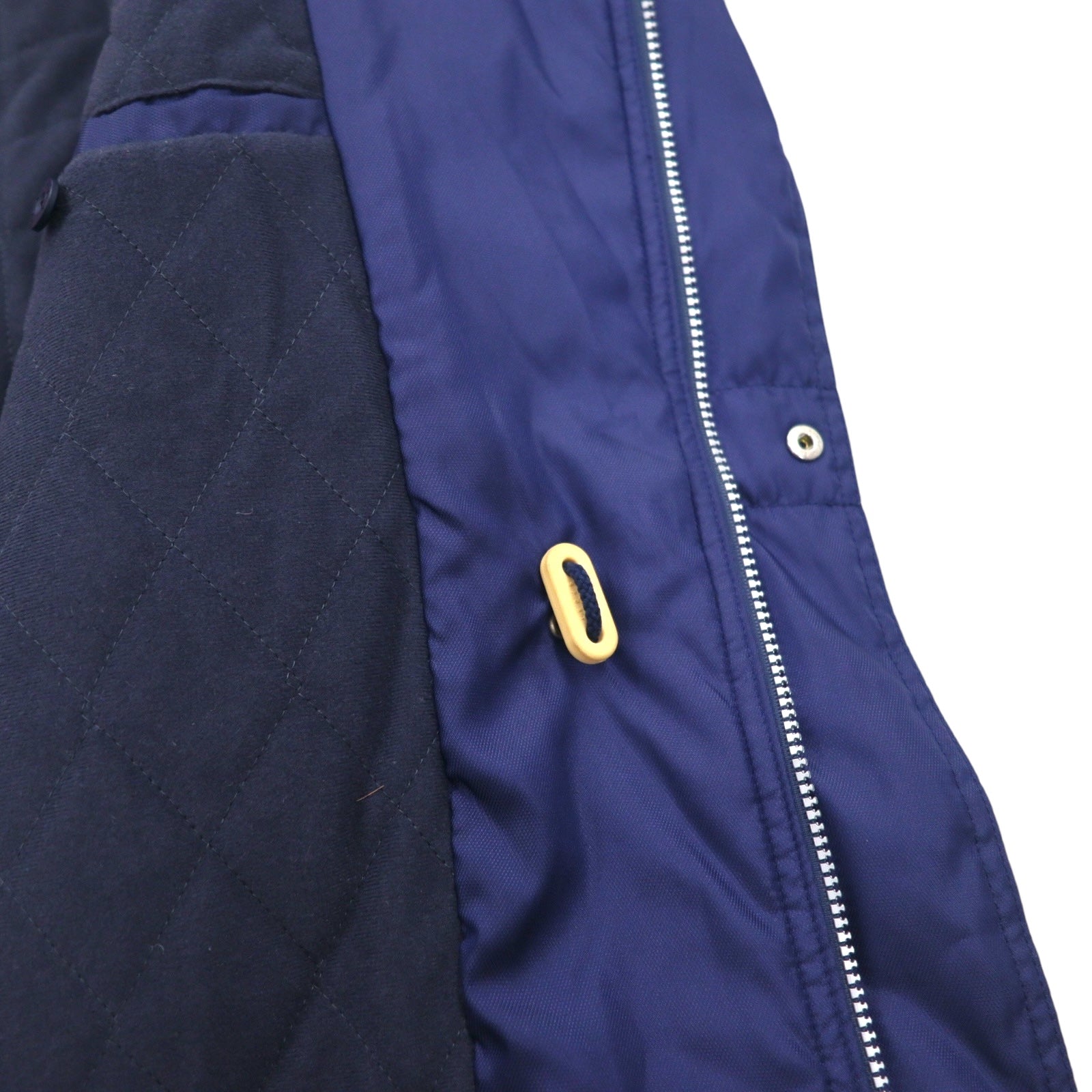 FILA Giacca a vela anni '90, XL, blu navy, poliestere, coulisse, fodera trapuntata