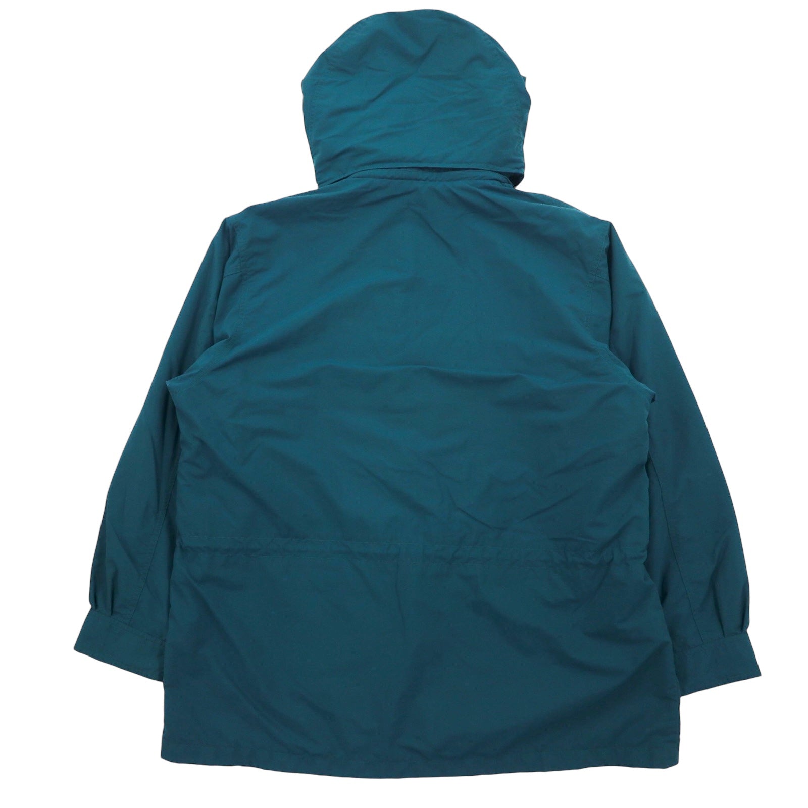 Eddie Bauer Anni '90 Giacca a vento XL Verde Nylon Fodera coperta Cappuccio removibile Coulisse