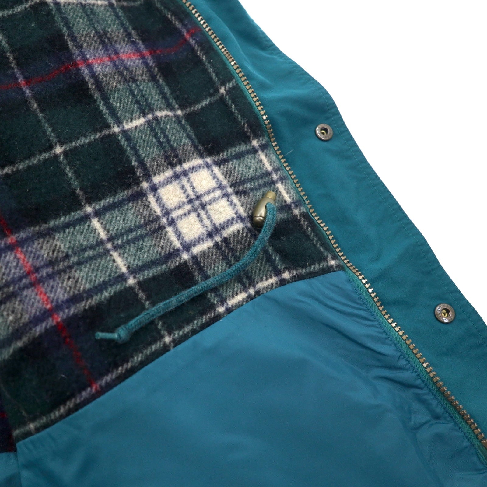 Eddie Bauer Anni '90 Giacca a vento XL Verde Nylon Fodera coperta Cappuccio removibile Coulisse