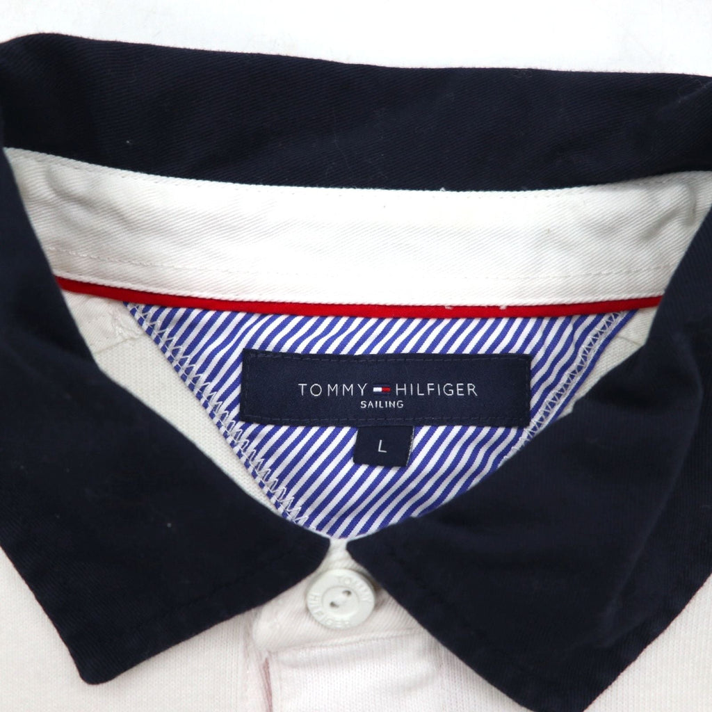 TOMMY HILFIGER SAILING Maglia rugby con logo a bandiera L bianca in cotone numerata