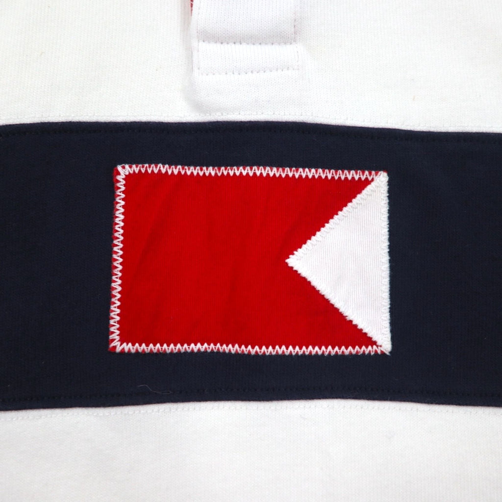 TOMMY HILFIGER SAILING Maglia rugby con logo a bandiera L bianca in cotone numerata