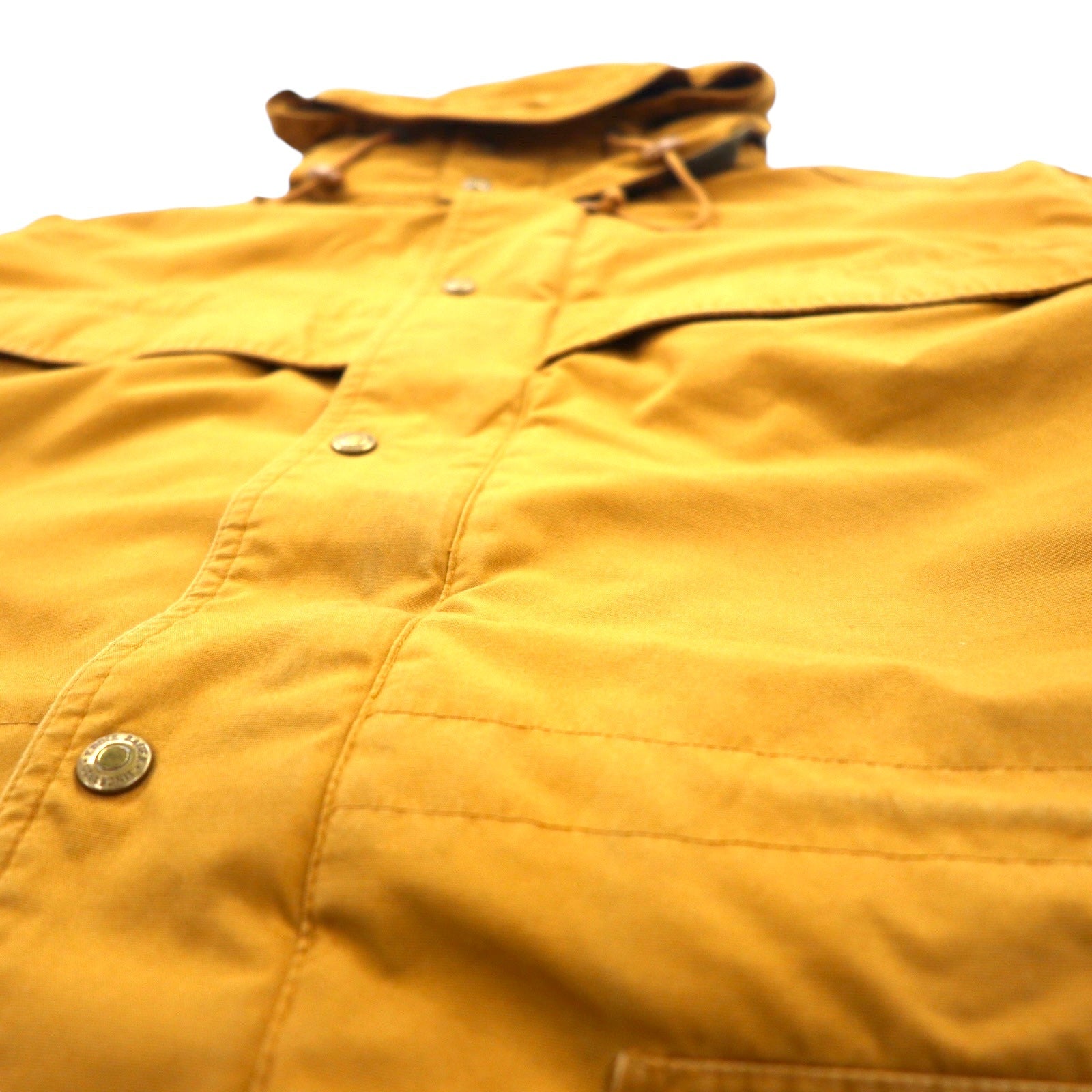 Eddie Bauer Anni '80 Parka da montagna XL Beige Poliestere Cotone 65/35 Cross Fodera in coperta Cappuccio staccabile Coulisse Parka da montagna foderato in lana