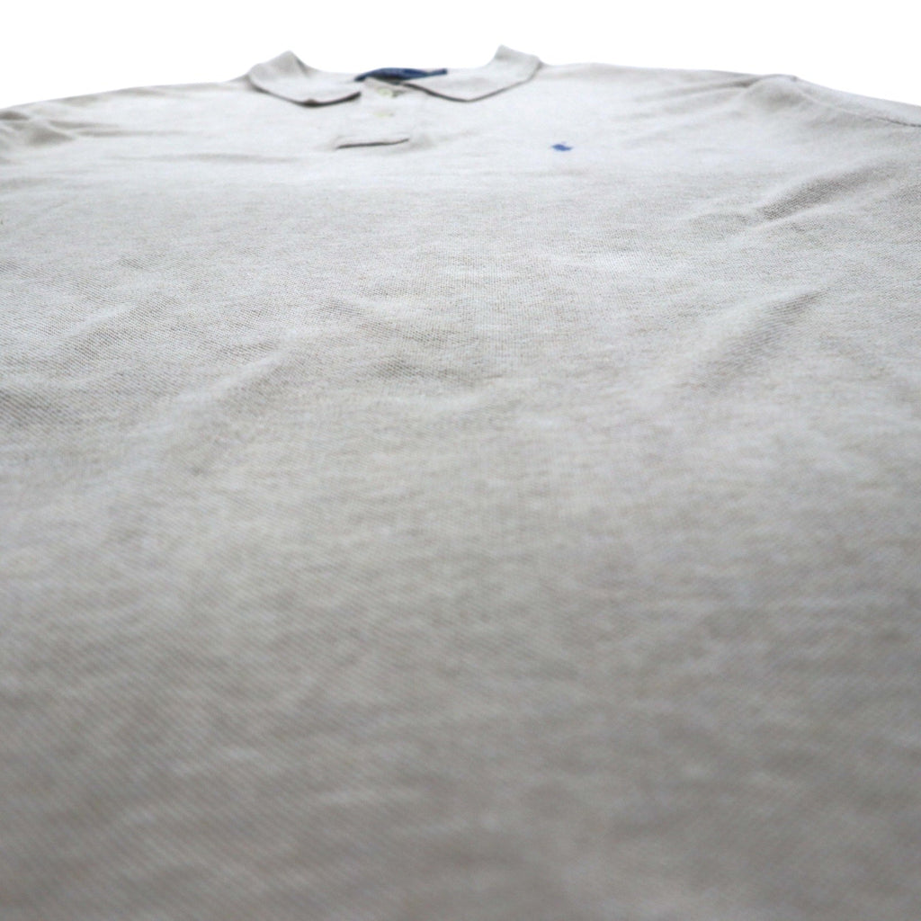 Polo Ralph Lauren 90年代 長袖ポロシャツ ラガーシャツ XL ベージュ 鹿の子 スモールポニー刺繡