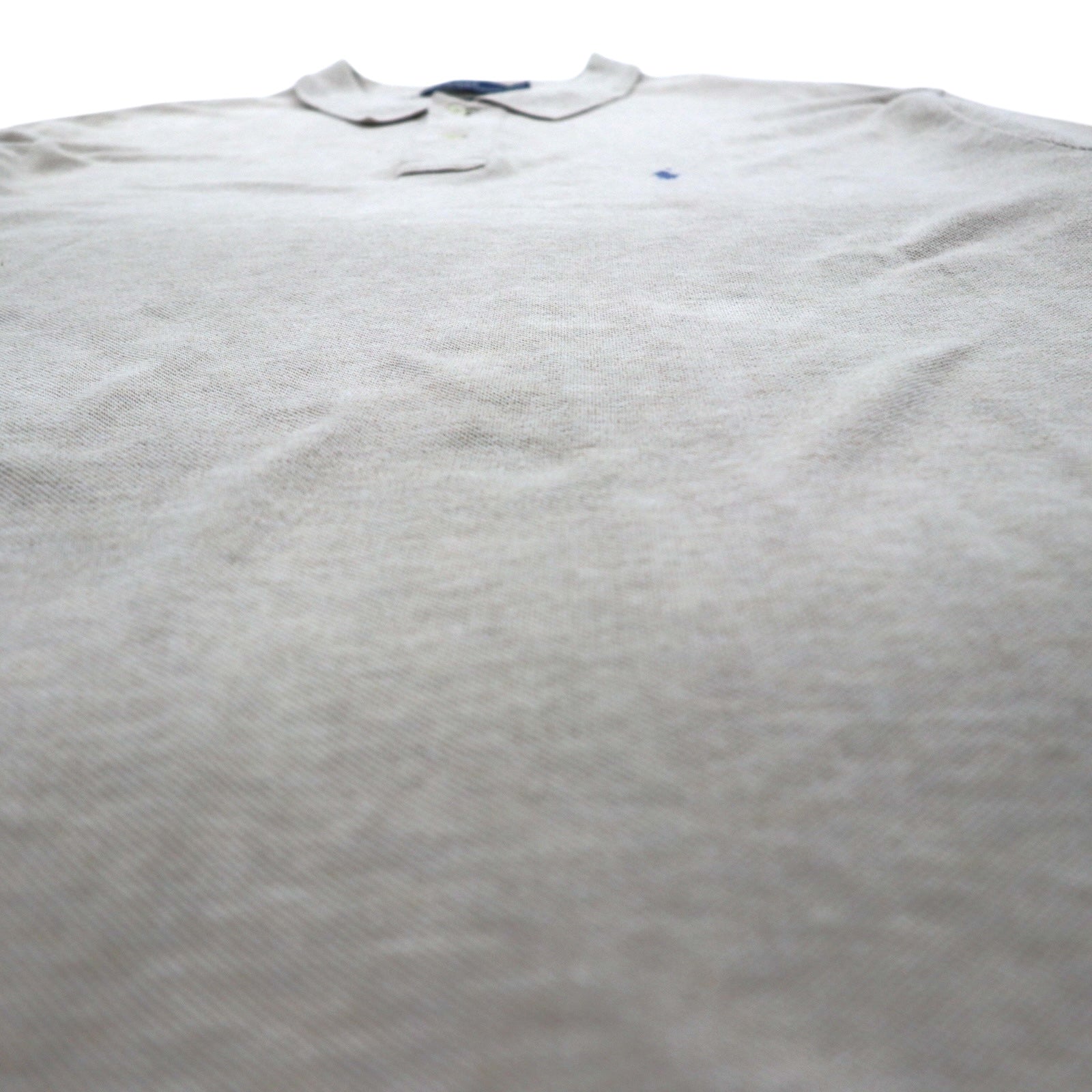 Polo Ralph Lauren 90年代 長袖ポロシャツ ラガーシャツ XL ベージュ 鹿の子 スモールポニー刺繡