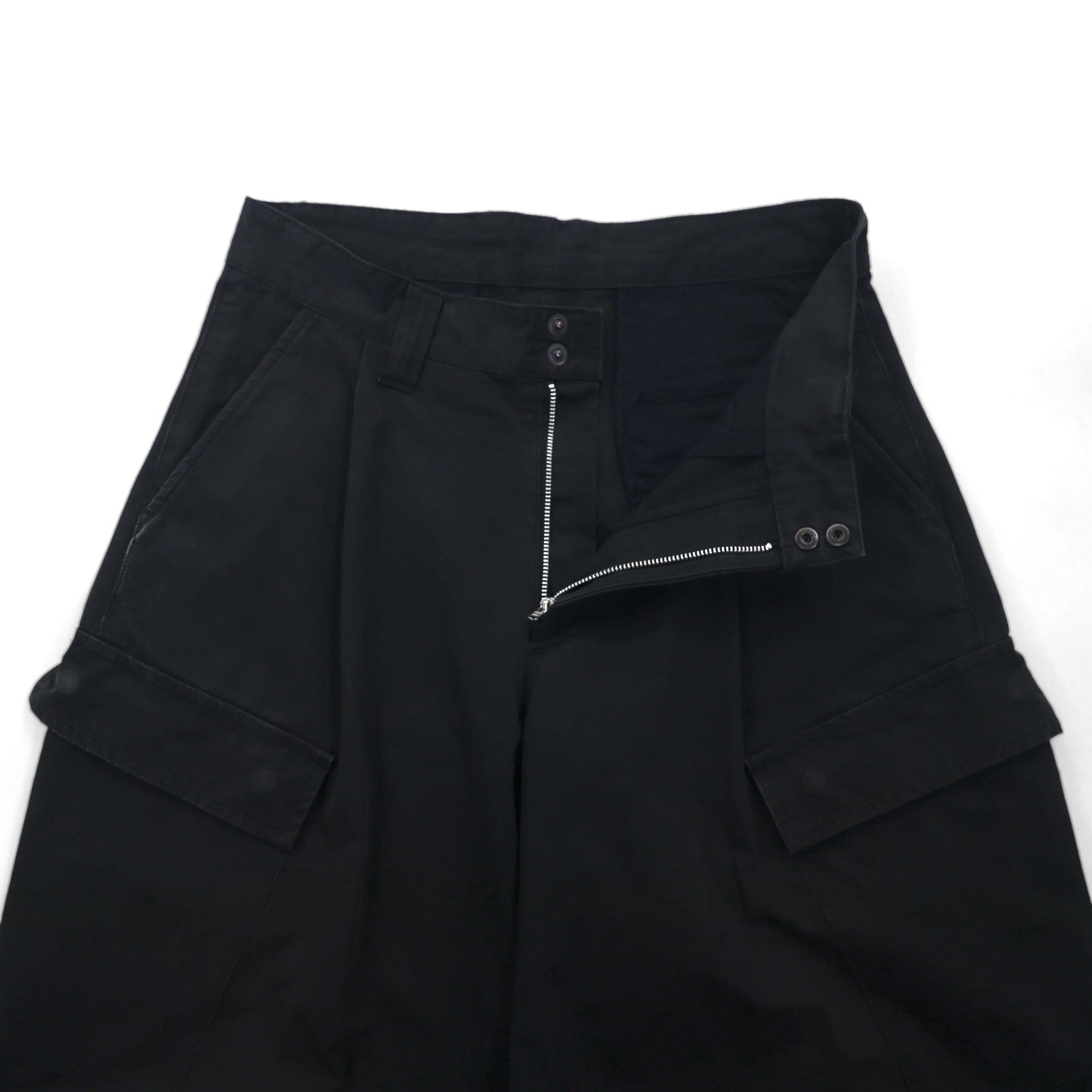 whowhat Pantaloni cargo larghi S Nero Cotone Poliestere Idrorepellente WH-2102-P1 Prodotto in Giappone