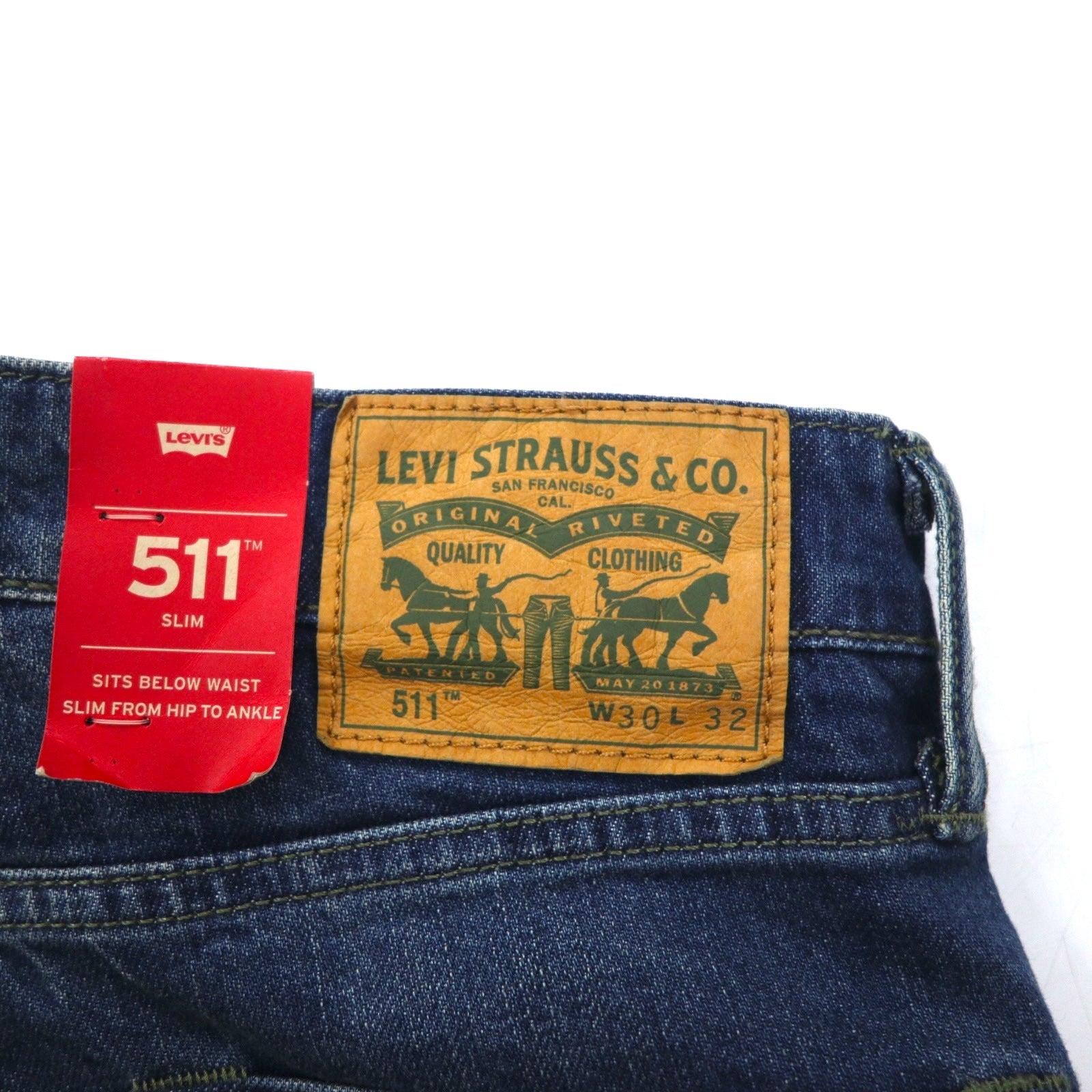 Levi's 511 Jeans Slim Fit M Blu, interno mimetico, cotone stretch, SF.CAL 28731-0001, nuovo con etichette