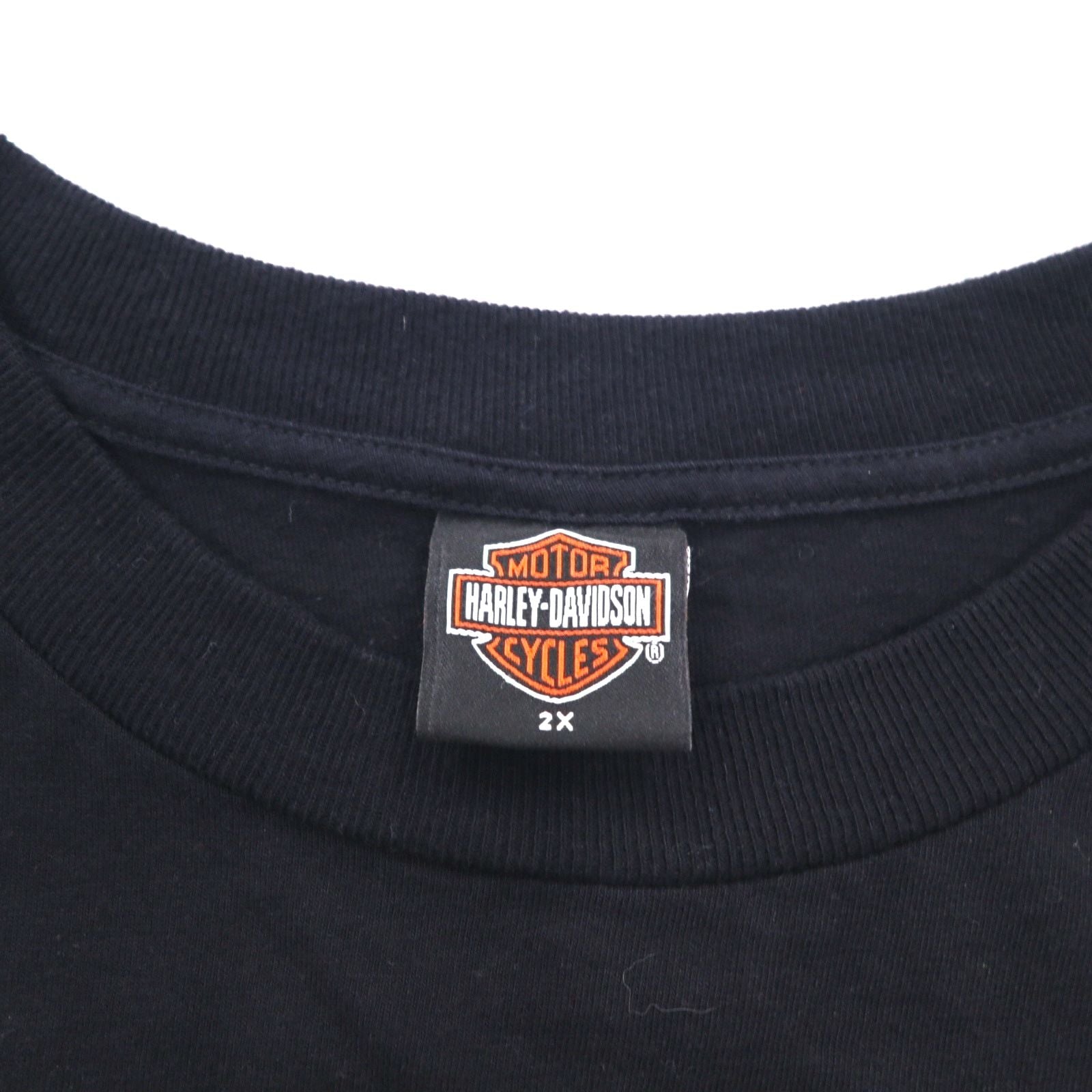 HARLEY DAVIDSON anni 2000 Prodotto negli USA Maglietta con stampa teschio e fiamme 2XL Nera Cotone ST LOUIS MO