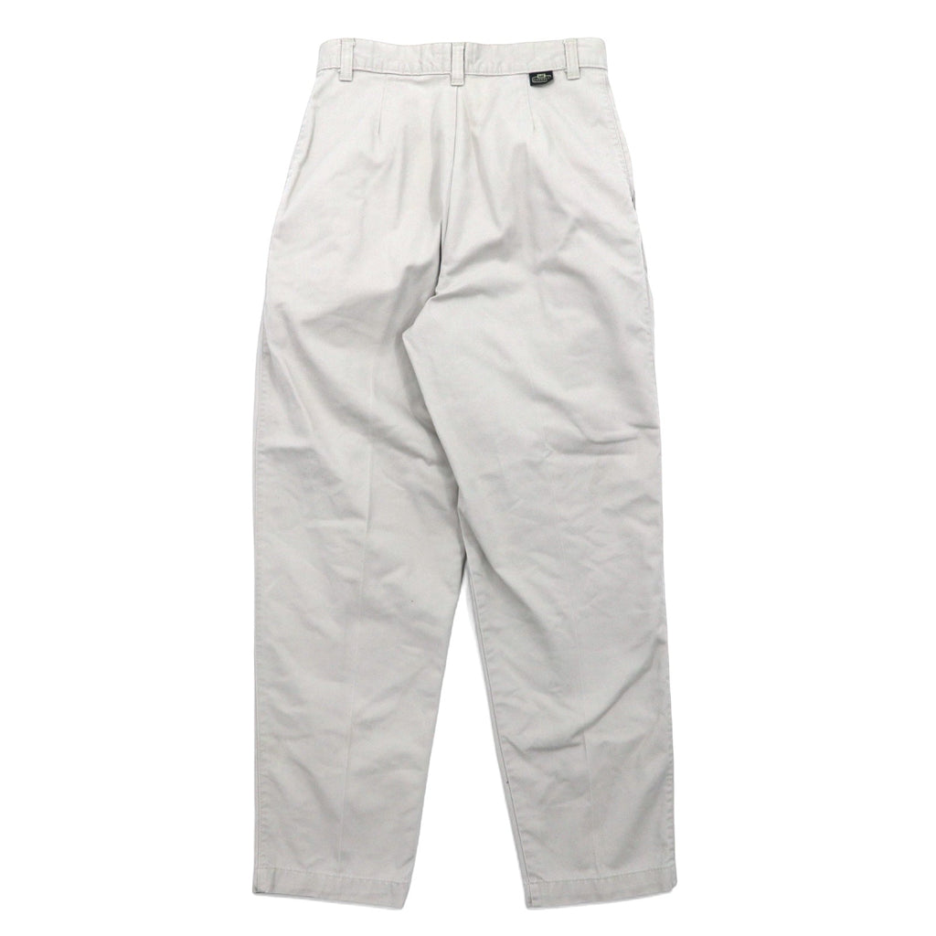 Lee CASUALS Anni '90 Pantaloni Chino a Pieghe Ampi Affusolati M Beige Cotone WRINKLE FREE Fabbricati in Messico