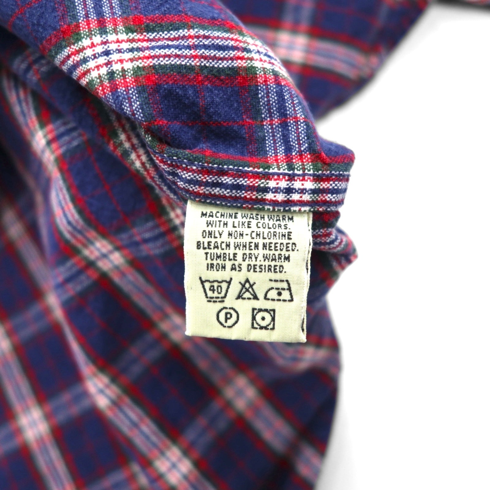 Eddie Bauer 90年代 ボタンダウン フランネルシャツ L ネイビー コットン チェック
