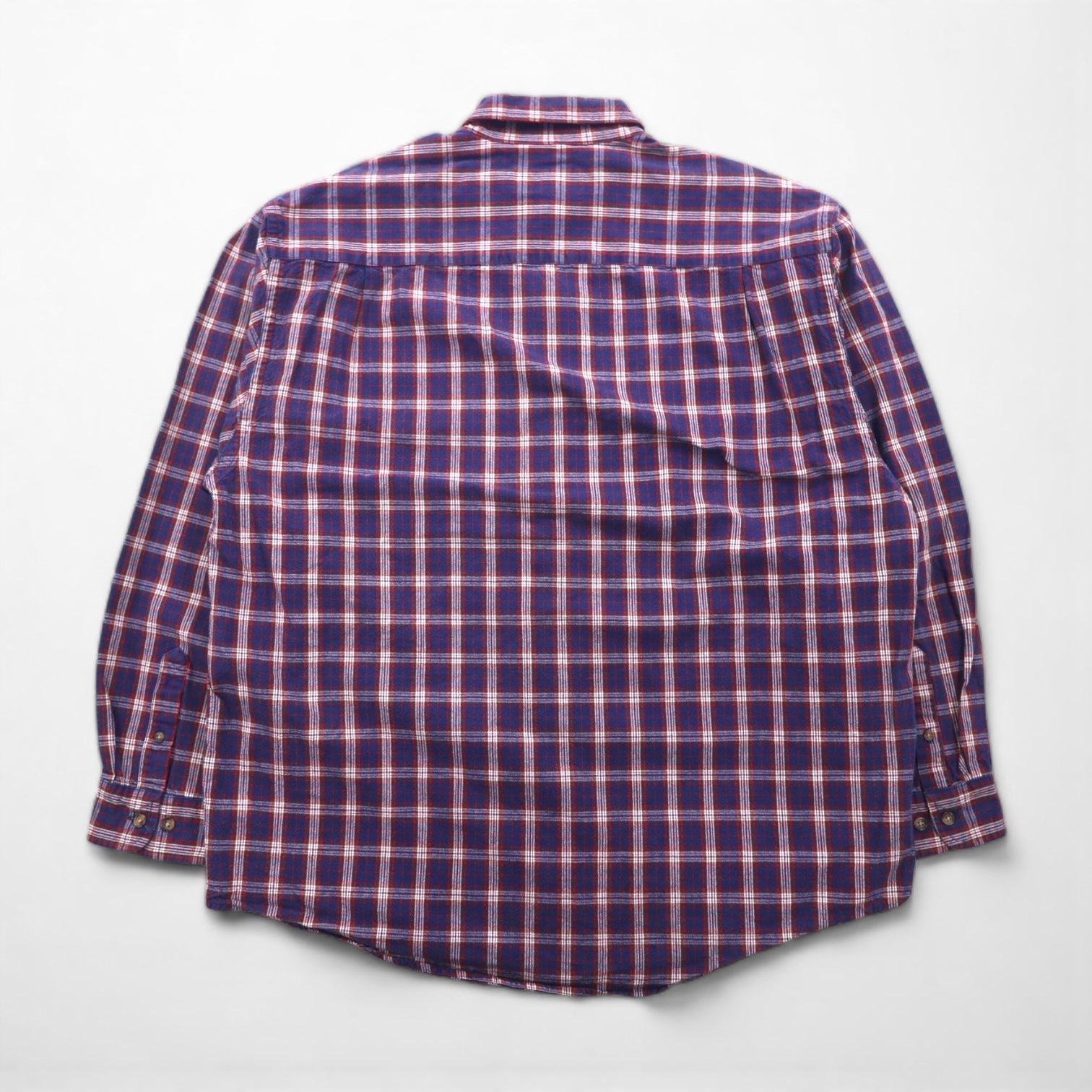 Eddie Bauer 90年代 ボタンダウン フランネルシャツ L ネイビー コットン チェック