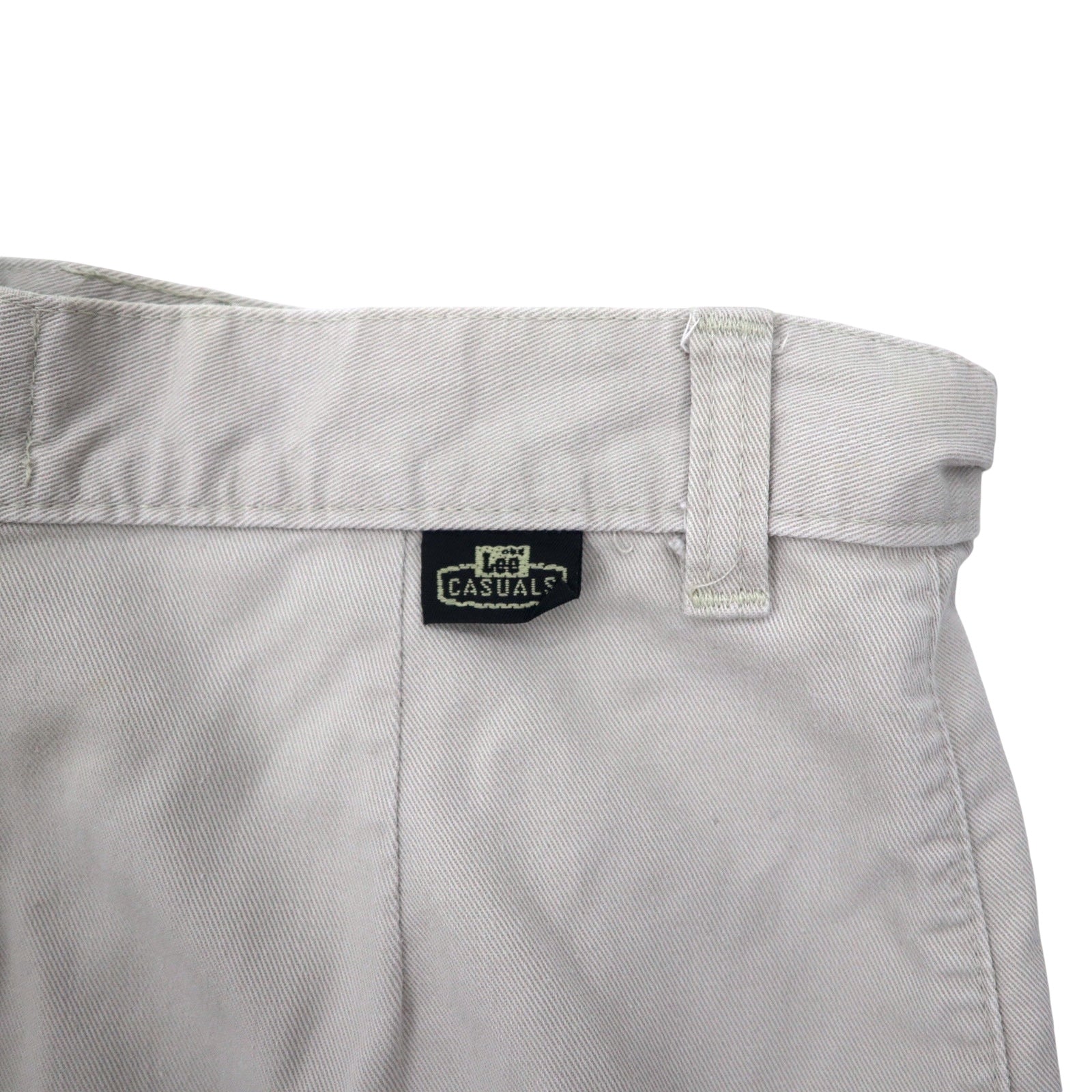 Lee CASUALS Anni '90 Pantaloni Chino a Pieghe Ampi Affusolati M Beige Cotone WRINKLE FREE Fabbricati in Messico