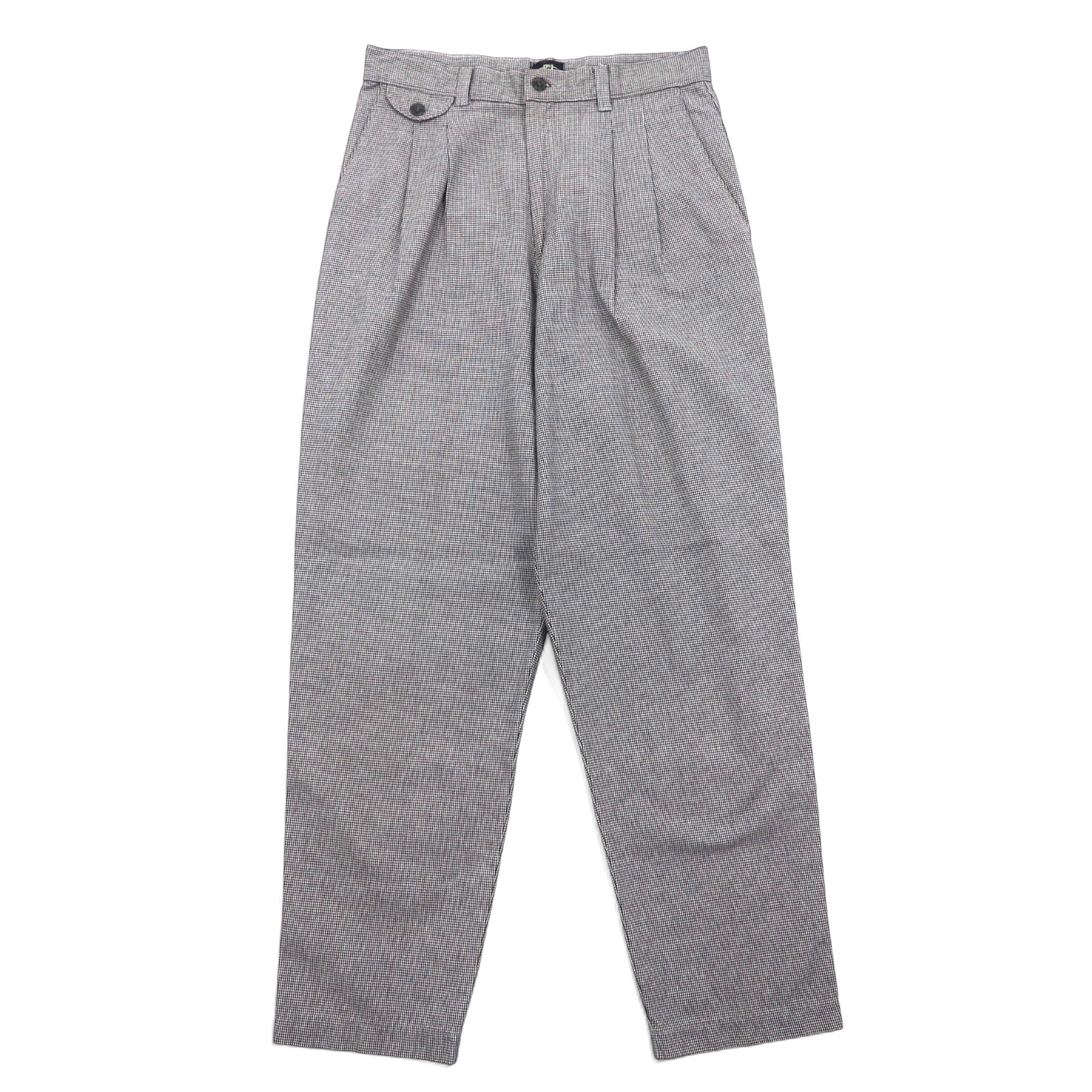 Lee CASUALS Chino a vita alta con pieghe ampie affusolate anni '90 L grigio motivo pied de poule cotone WRINKLE FREE Prodotto nella Repubblica Dominicana