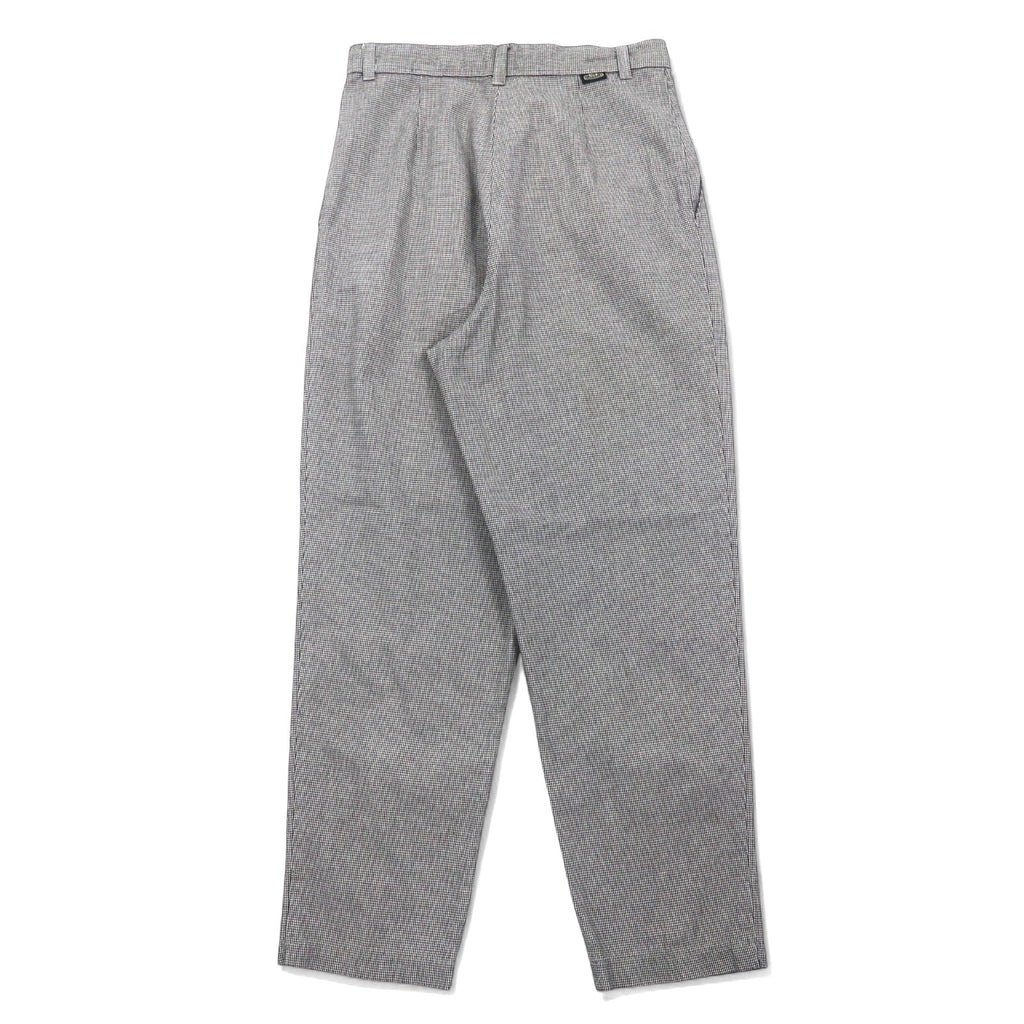 Lee CASUALS Chino a vita alta con pieghe ampie affusolate anni '90 L grigio motivo pied de poule cotone WRINKLE FREE Prodotto nella Repubblica Dominicana