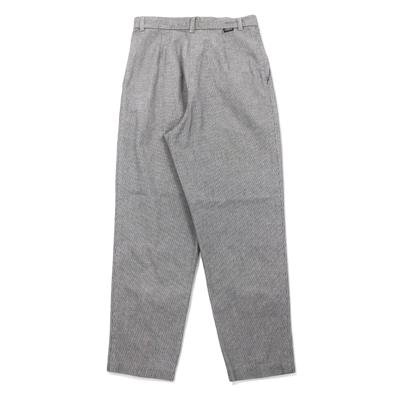 Lee CASUALS Chino a vita alta con pieghe ampie affusolate anni '90 L grigio motivo pied de poule cotone WRINKLE FREE Prodotto nella Repubblica Dominicana