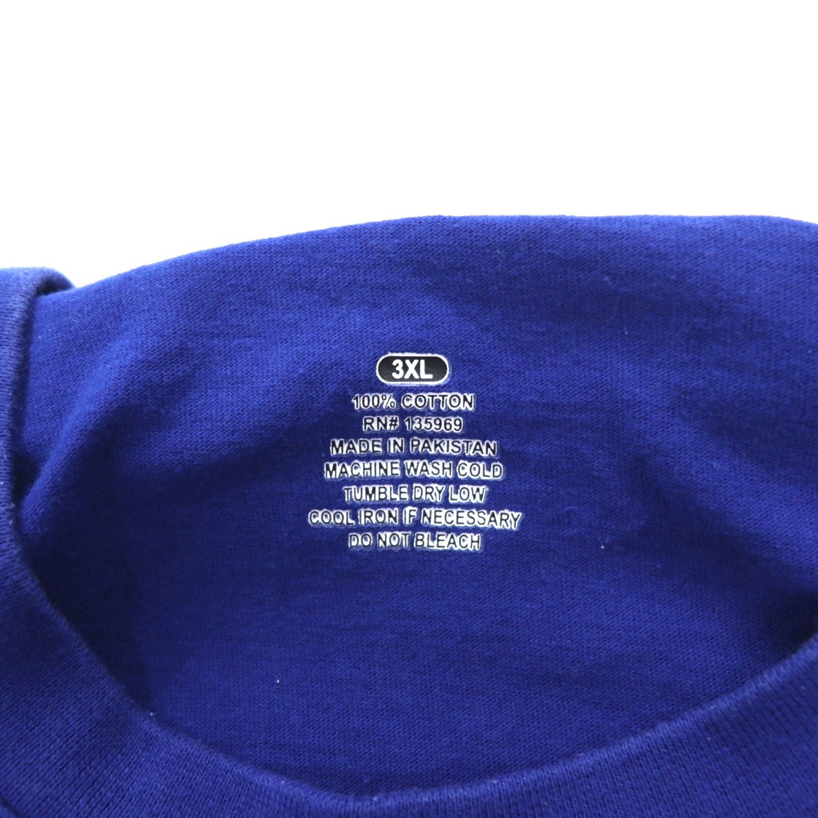 Majestic T-shirt a maniche lunghe, taglia 3XL, colore blu, cotone, MLB CUBS, taglia grande