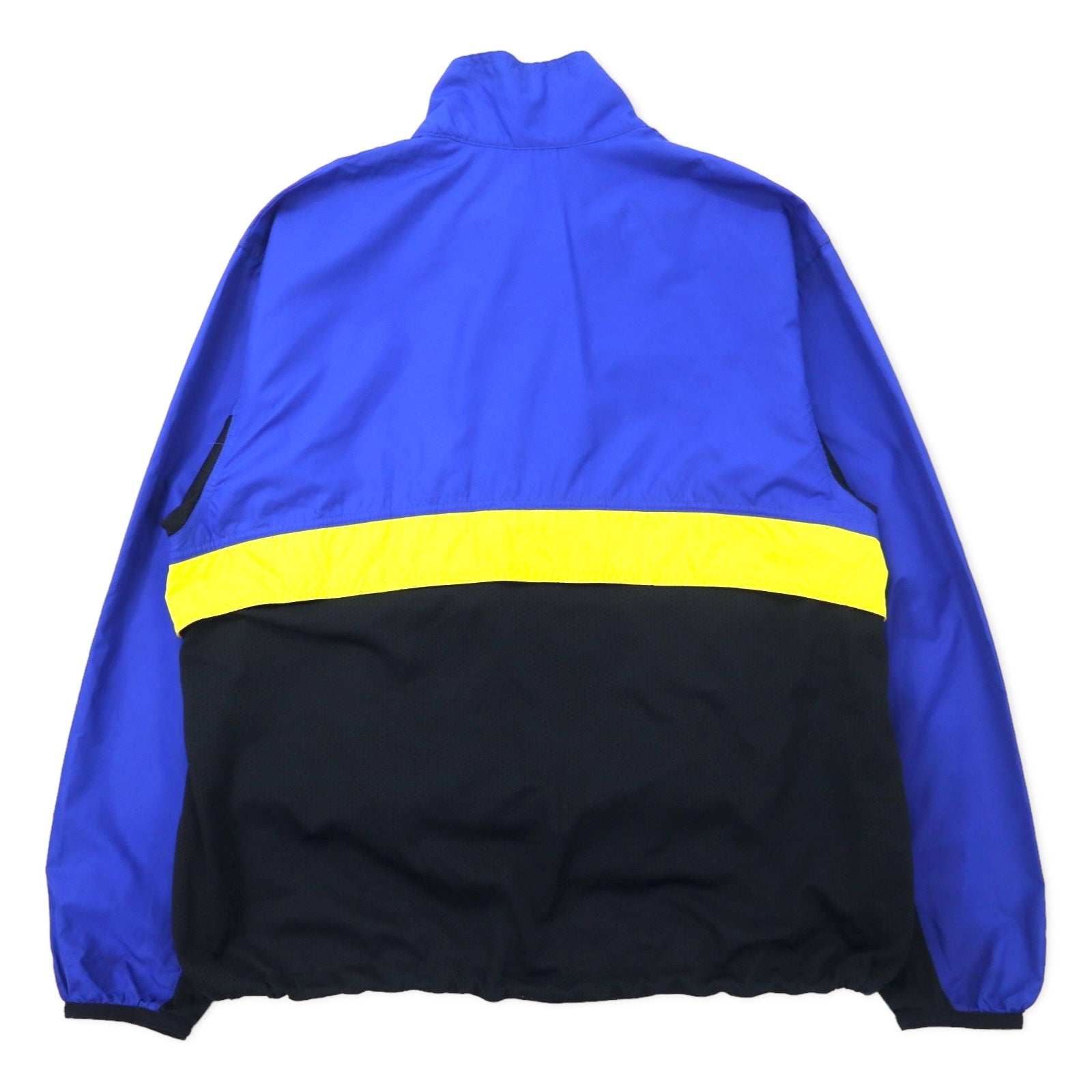 NIKE anni '90 giacca a vento anorak mezza zip in nylon taglia M blu, inserti in rete, etichetta argento, logo Swoosh ricamato