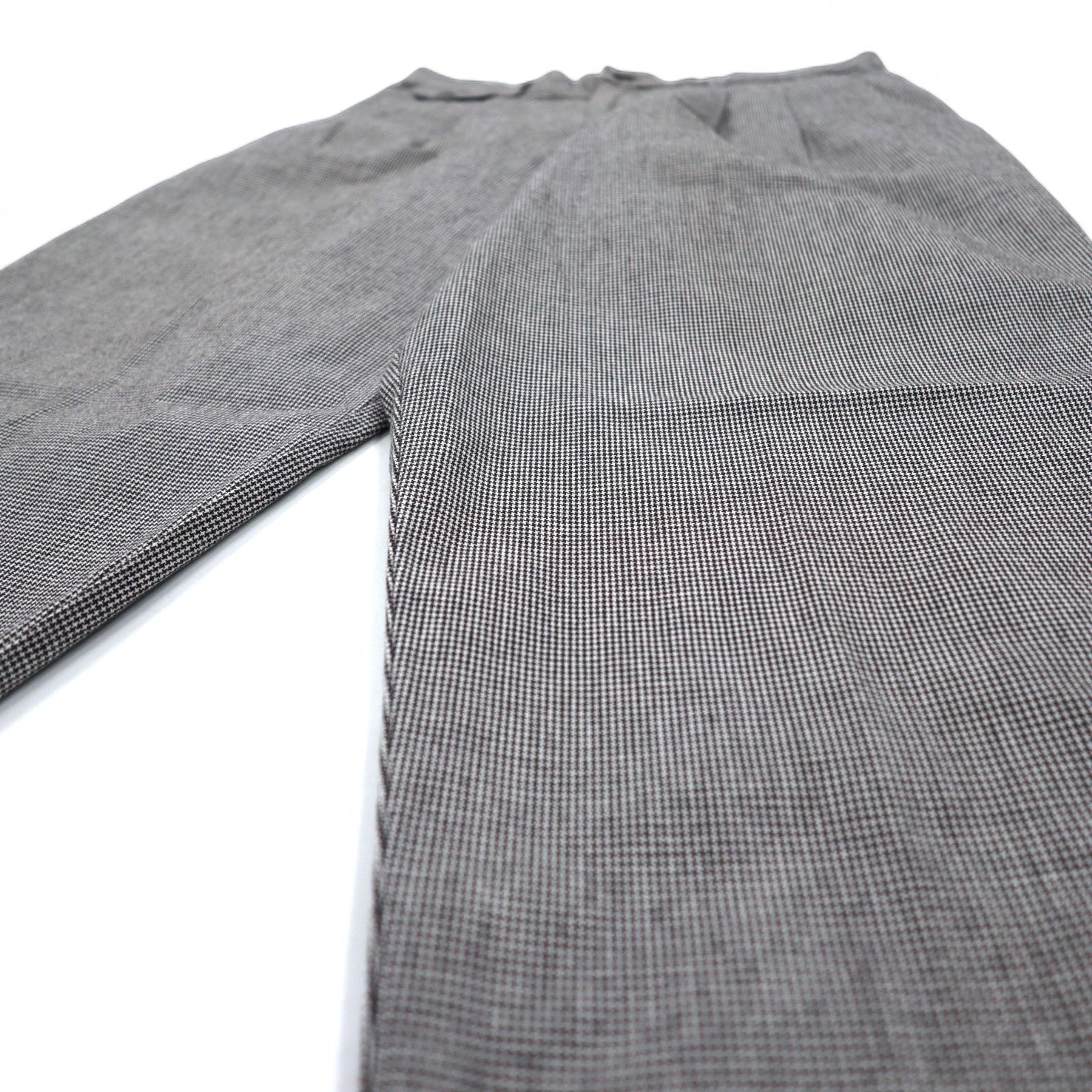 Lee CASUALS Chino a vita alta con pieghe ampie affusolate anni '90 L grigio motivo pied de poule cotone WRINKLE FREE Prodotto nella Repubblica Dominicana