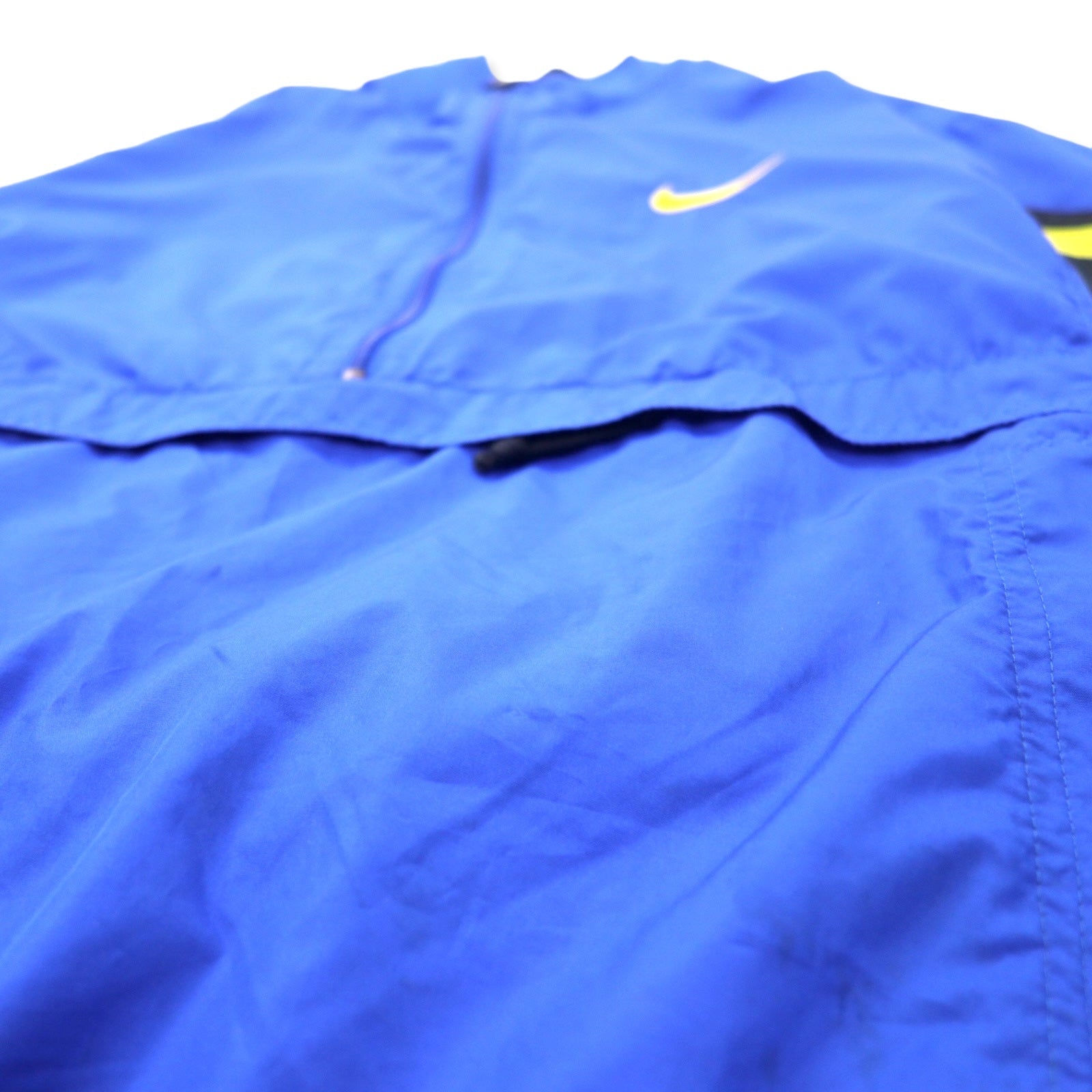 NIKE anni '90 giacca a vento anorak mezza zip in nylon taglia M blu, inserti in rete, etichetta argento, logo Swoosh ricamato
