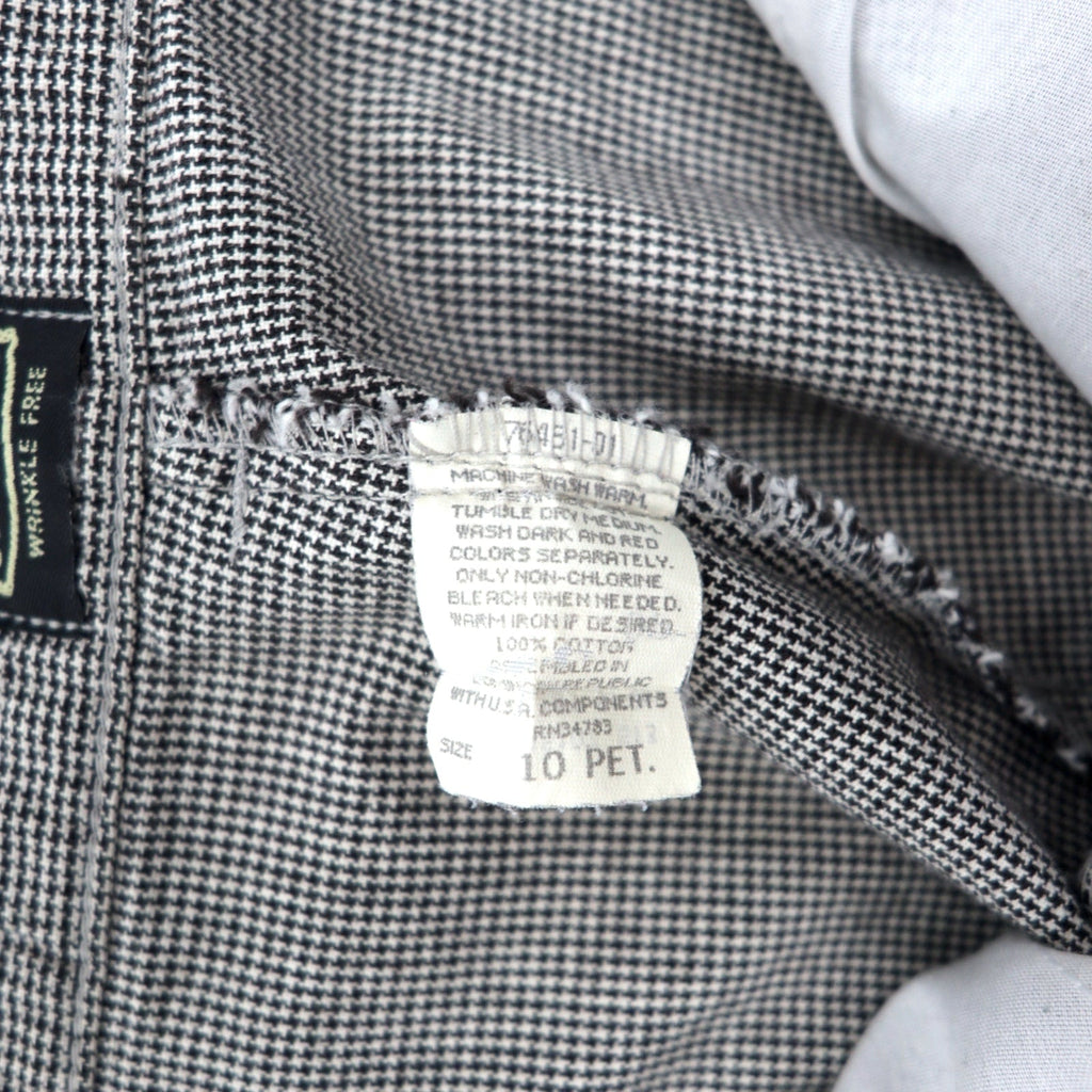 Lee CASUALS Chino a vita alta con pieghe ampie affusolate anni '90 L grigio motivo pied de poule cotone WRINKLE FREE Prodotto nella Repubblica Dominicana