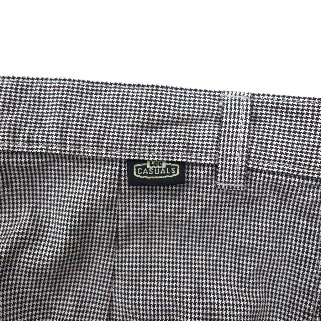 Lee CASUALS Chino a vita alta con pieghe ampie affusolate anni '90 L grigio motivo pied de poule cotone WRINKLE FREE Prodotto nella Repubblica Dominicana