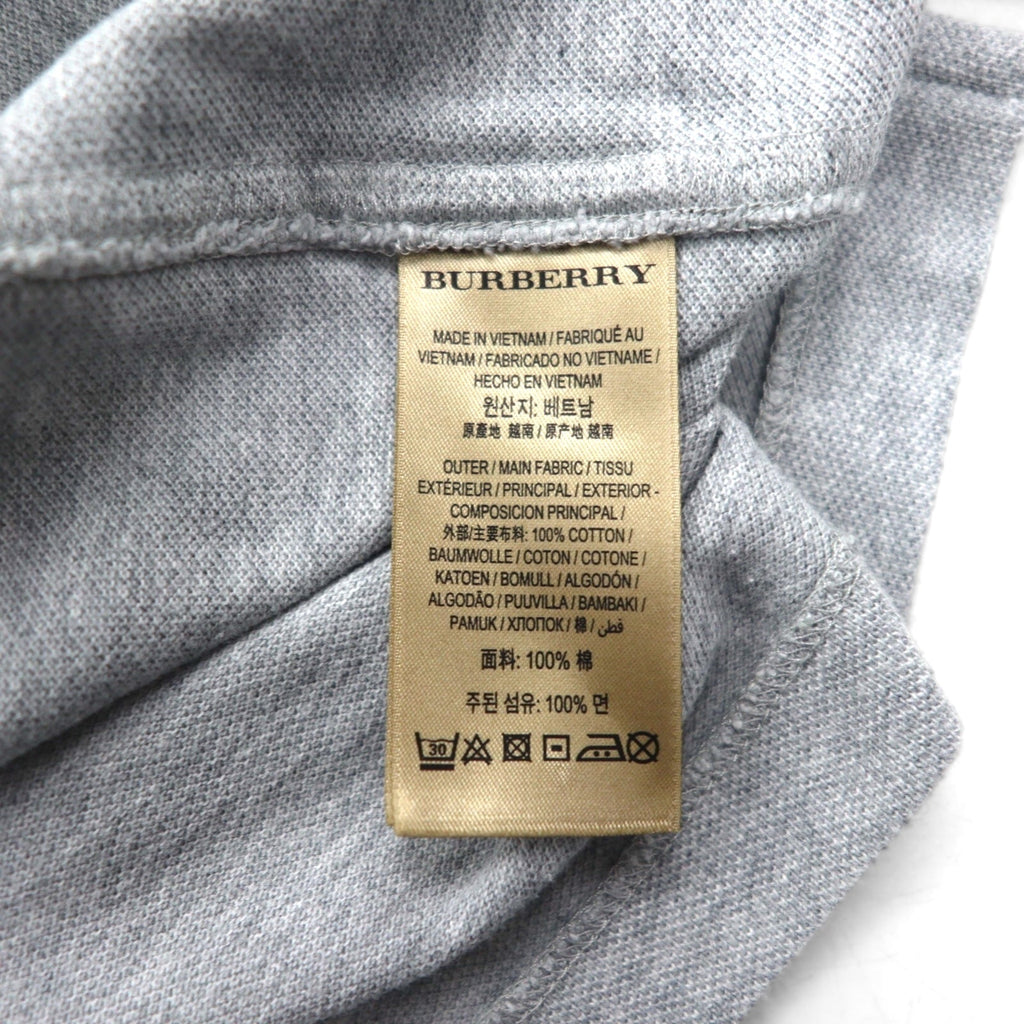 BURBERRY BRIT Polo attuale 2XL Grigio Cotone Piqué Logo ricamato
