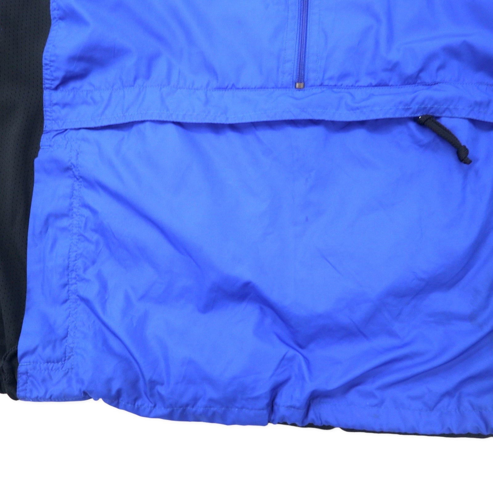 NIKE anni '90 giacca a vento anorak mezza zip in nylon taglia M blu, inserti in rete, etichetta argento, logo Swoosh ricamato