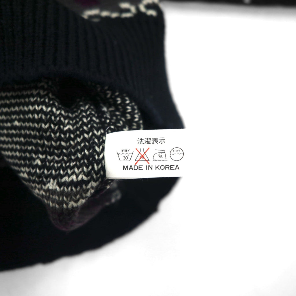 90s Vintage Jacquard Knit 90年代 バンダナ 総柄 ニット セーター M ブラック RALPH EVANS 未使用品