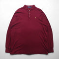 Polo Ralph Lauren 長袖ポロシャツ ラガーシャツ 2XL ボルドー スモールポニー刺繡
