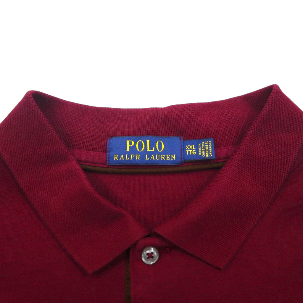 Polo Ralph Lauren 長袖ポロシャツ ラガーシャツ 2XL ボルドー スモールポニー刺繡