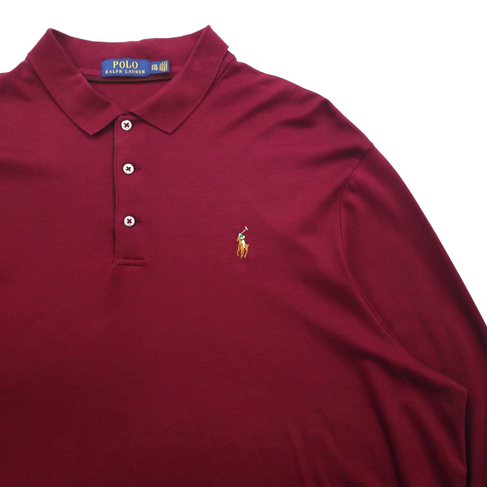 Polo Ralph Lauren 長袖ポロシャツ ラガーシャツ 2XL ボルドー スモールポニー刺繡