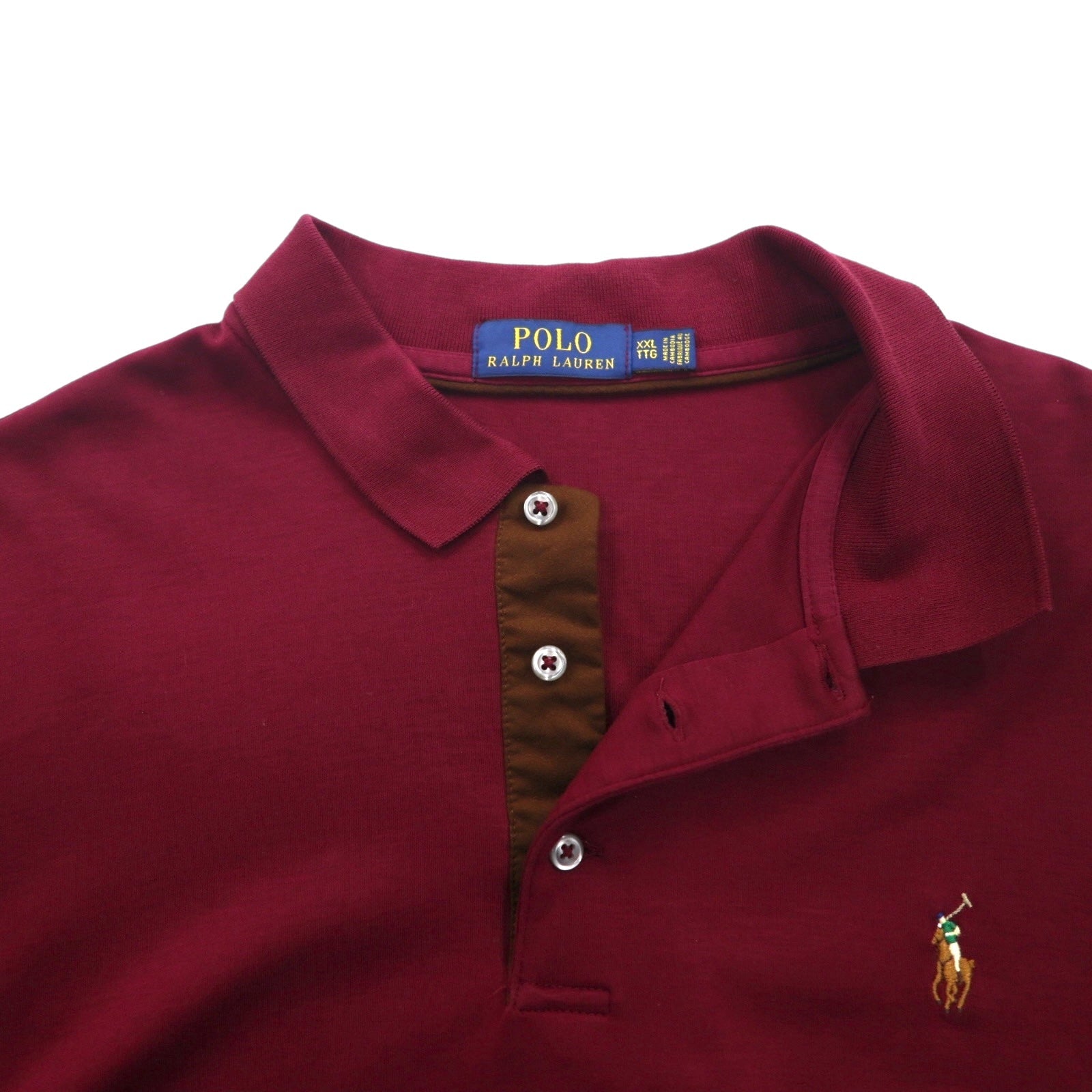 Polo Ralph Lauren 長袖ポロシャツ ラガーシャツ 2XL ボルドー スモールポニー刺繡