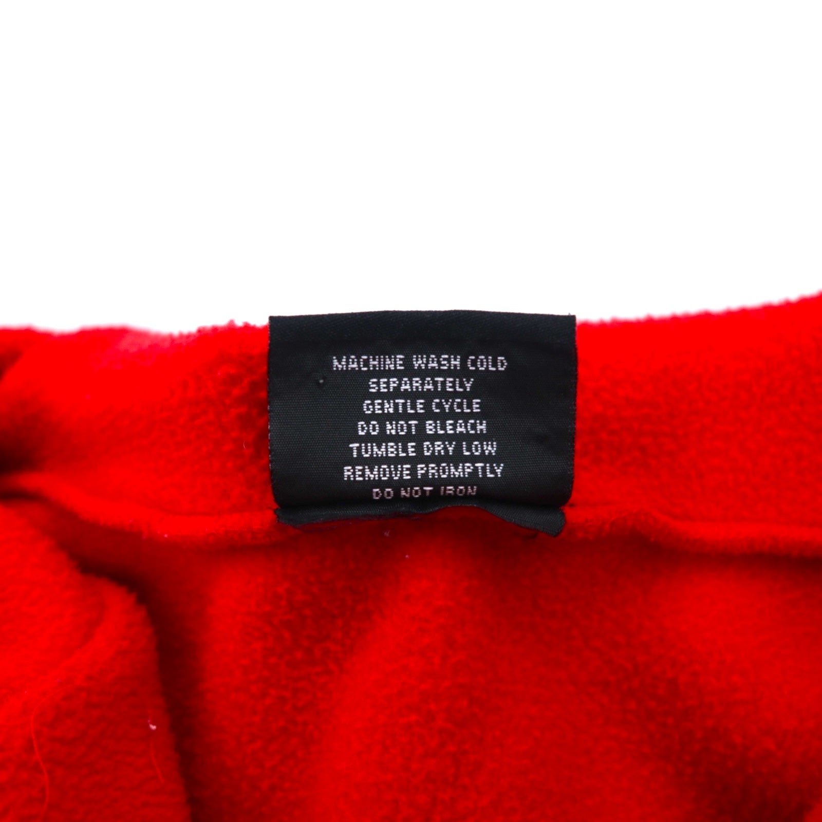 POLO JEANS CO. RALPH LAUREN pile con mezza cerniera e cappuccio anni '90, taglia XL, rosso, poliestere, logo